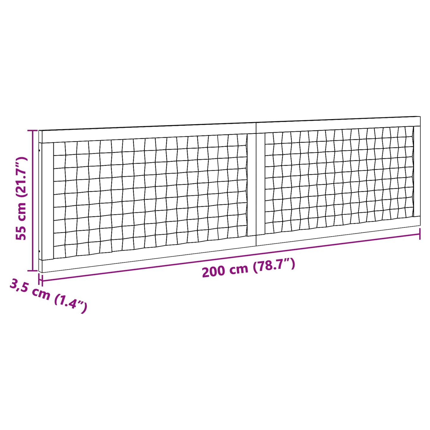 Hoofdbord Naturel Massief Teakhout 200 cm