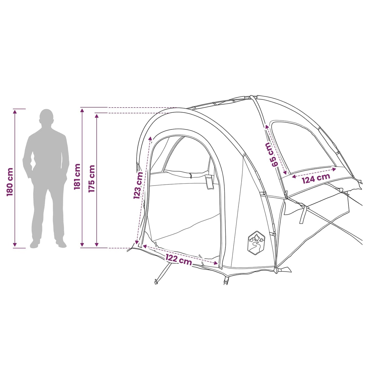 Autotent met dak Groen 200 x 170 x 170 cm Polyester en staal