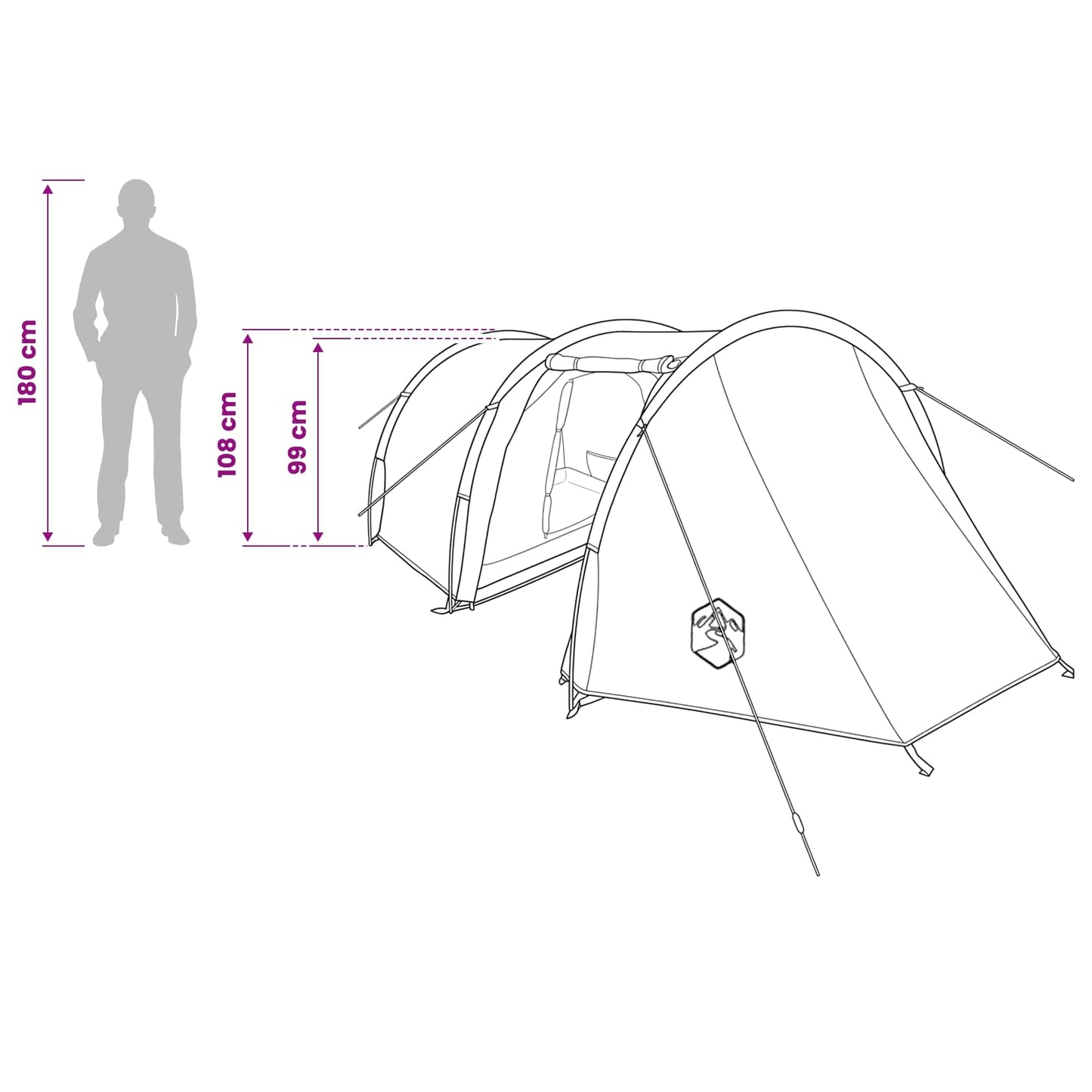 Tunneltent Olijfgroen 410 x 175 x 105 cm Polyester en staal
