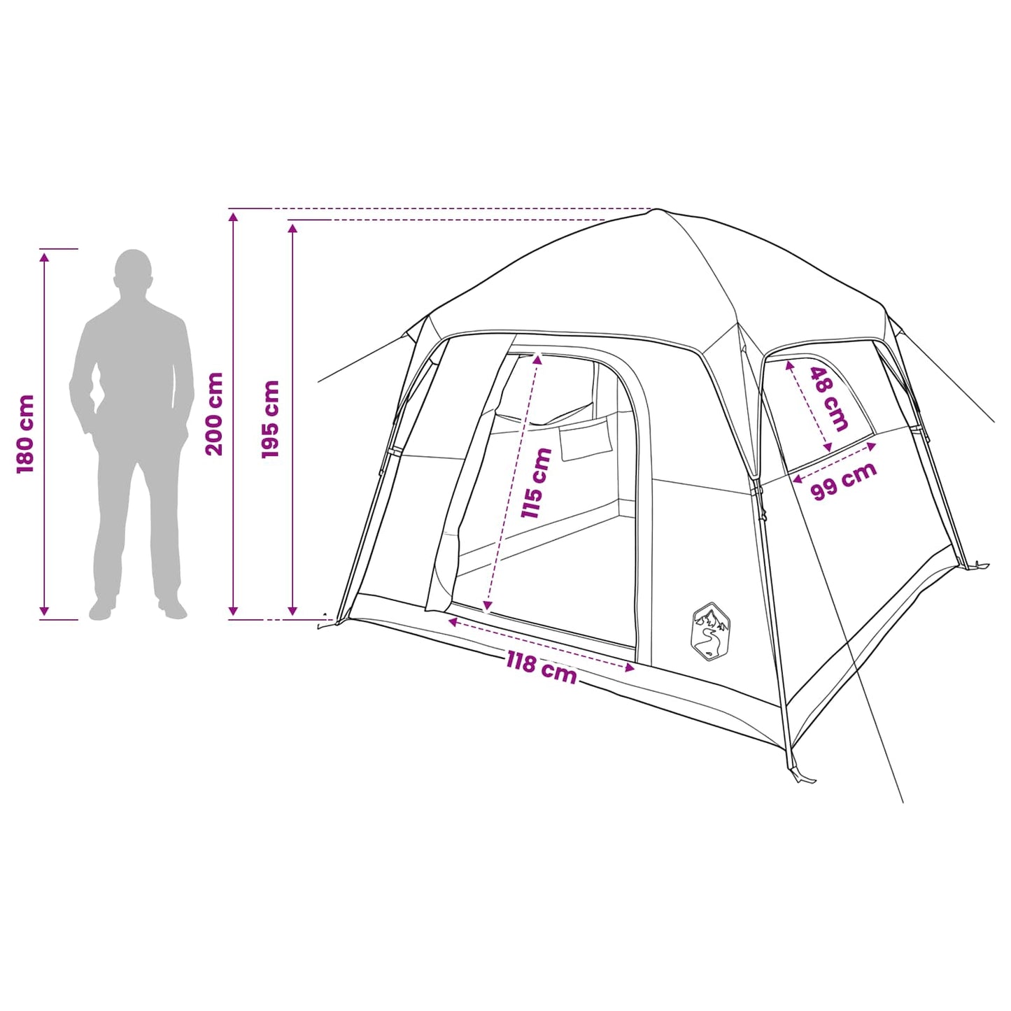 Huisje Tent Olijfgroen 244 x 213 x 183 cm Polyester en staal