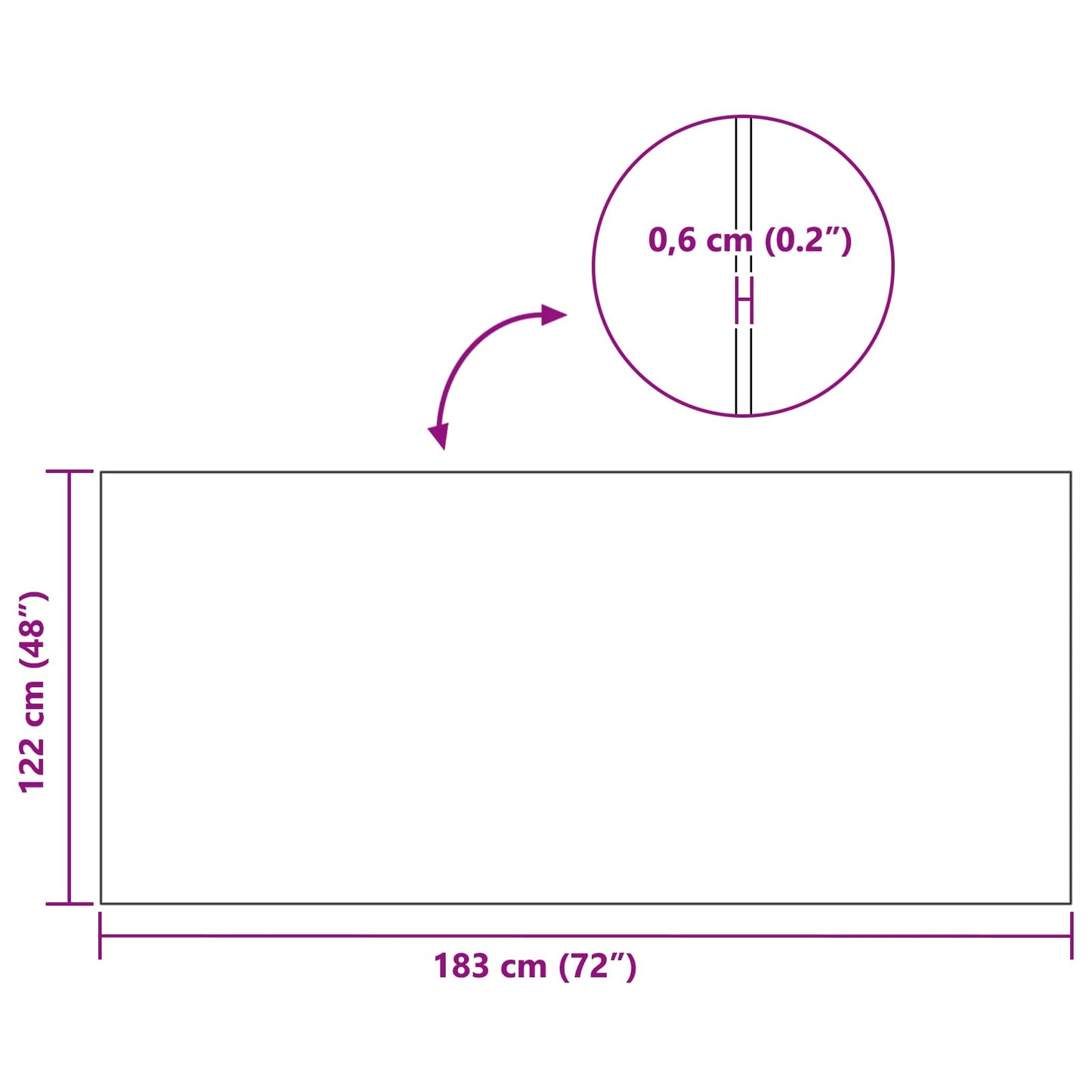 Sportbeschermmat Zwart 183 x 122 x 0,6 cm PVC