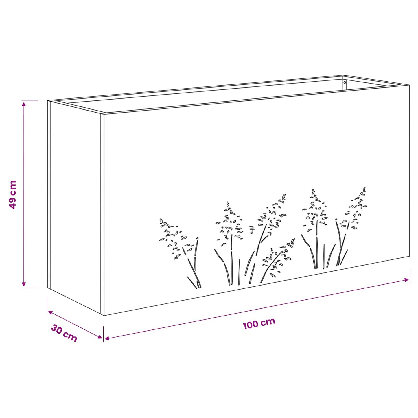 Plantenbak 2 st Zwart 100 x 30 x 49 cm Koudgewalst staal