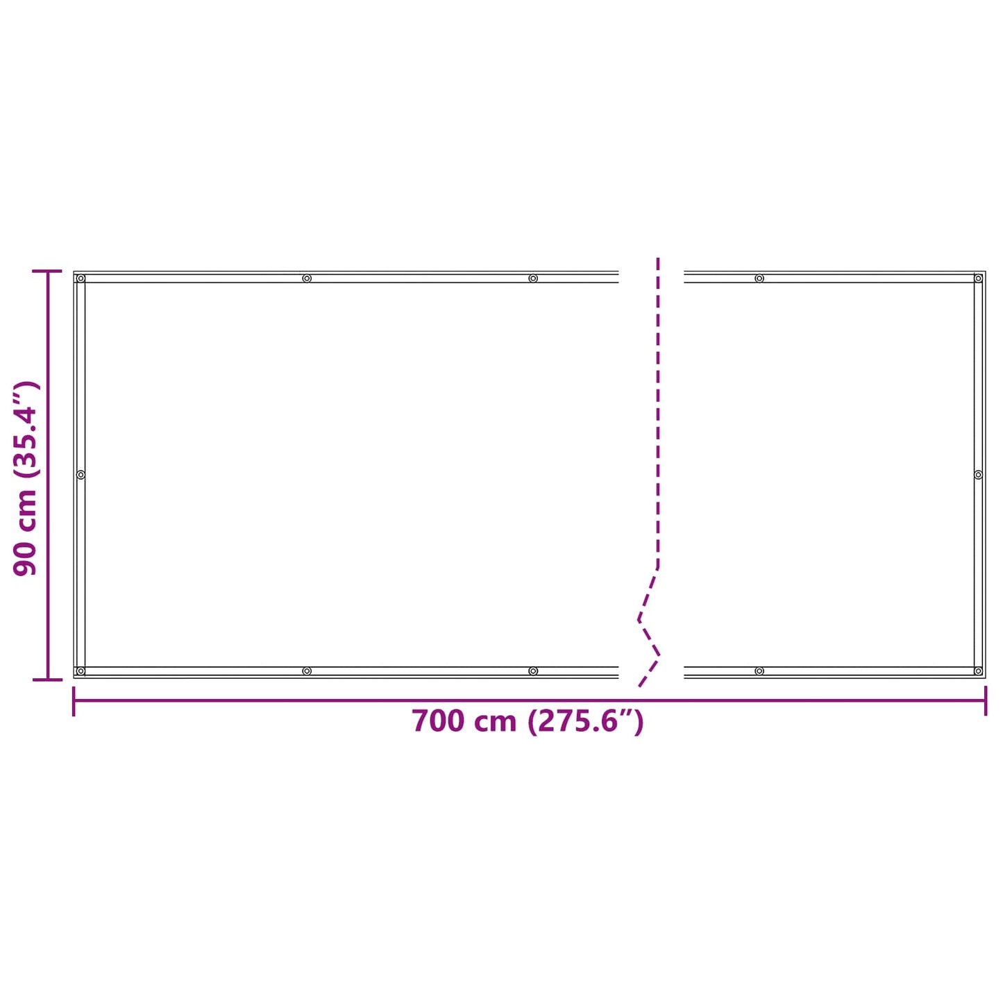 Balkon Scherm Bordeauxrood 90 x 700 cm PU gecoat oxford alu