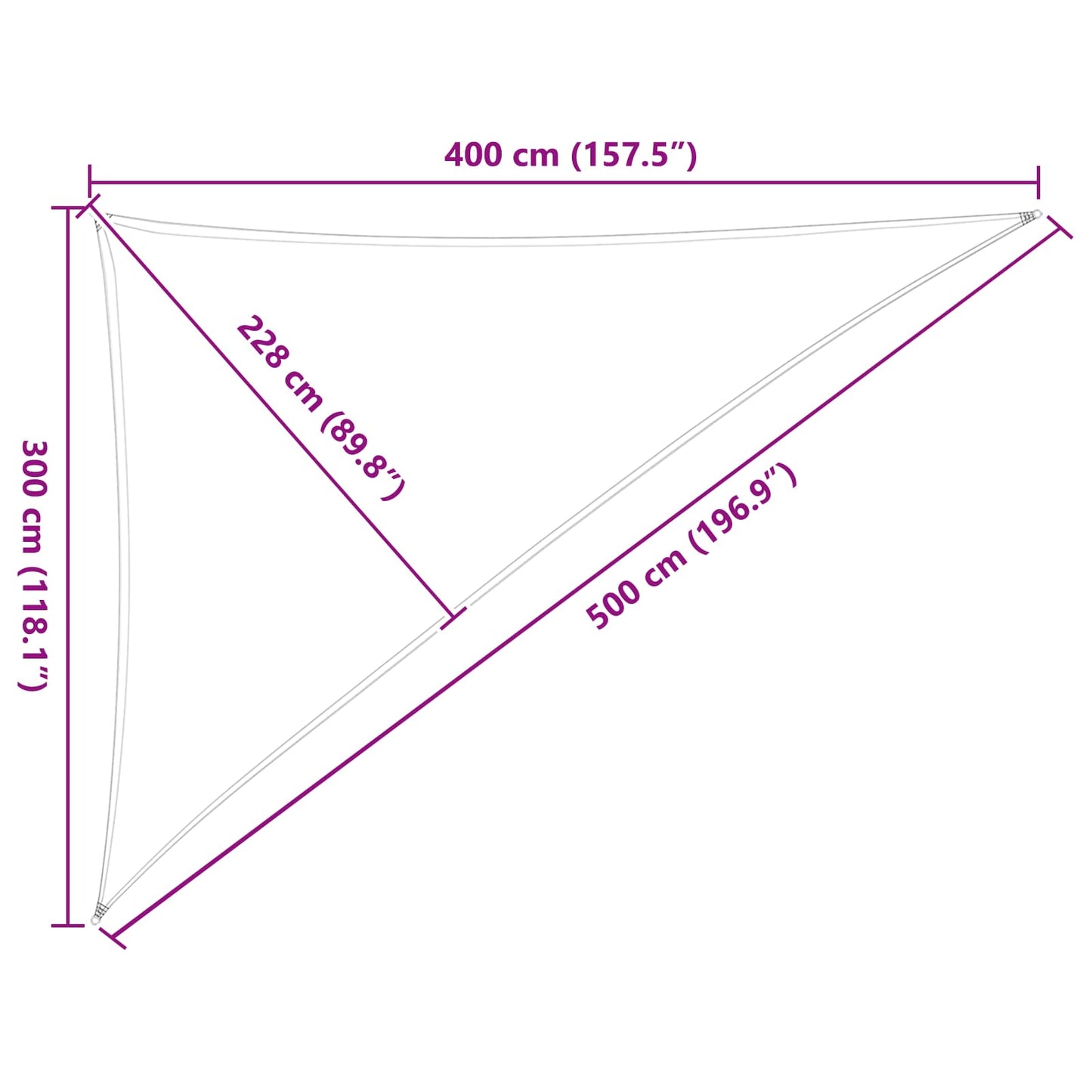 Buiten Zonneschaduwzeil 3 x 4 x 5 m 100% Polyester Oxford