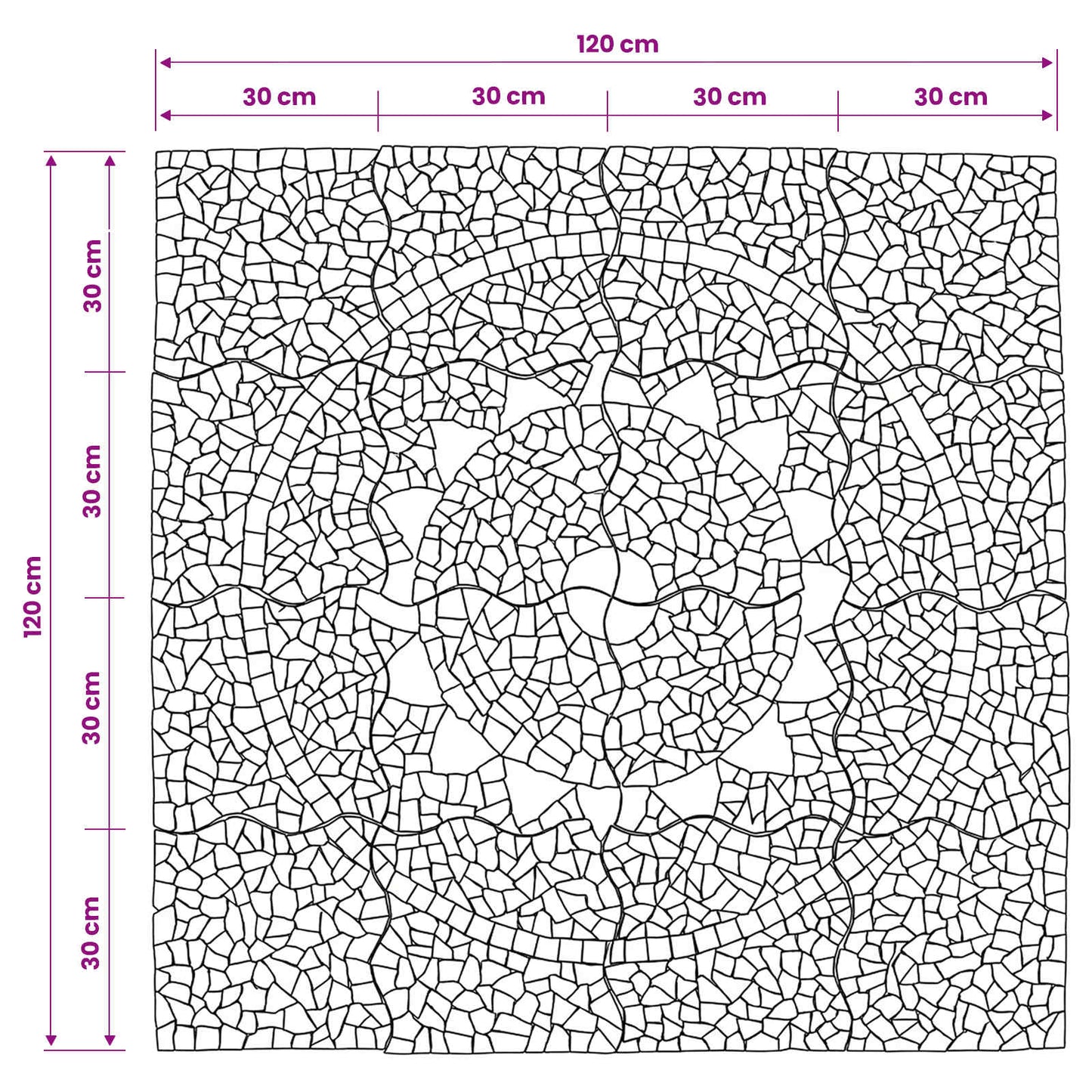 Mosaic Tiles Zonnebloem Patroon Meerkleurig 120 x 120 cm Marmer