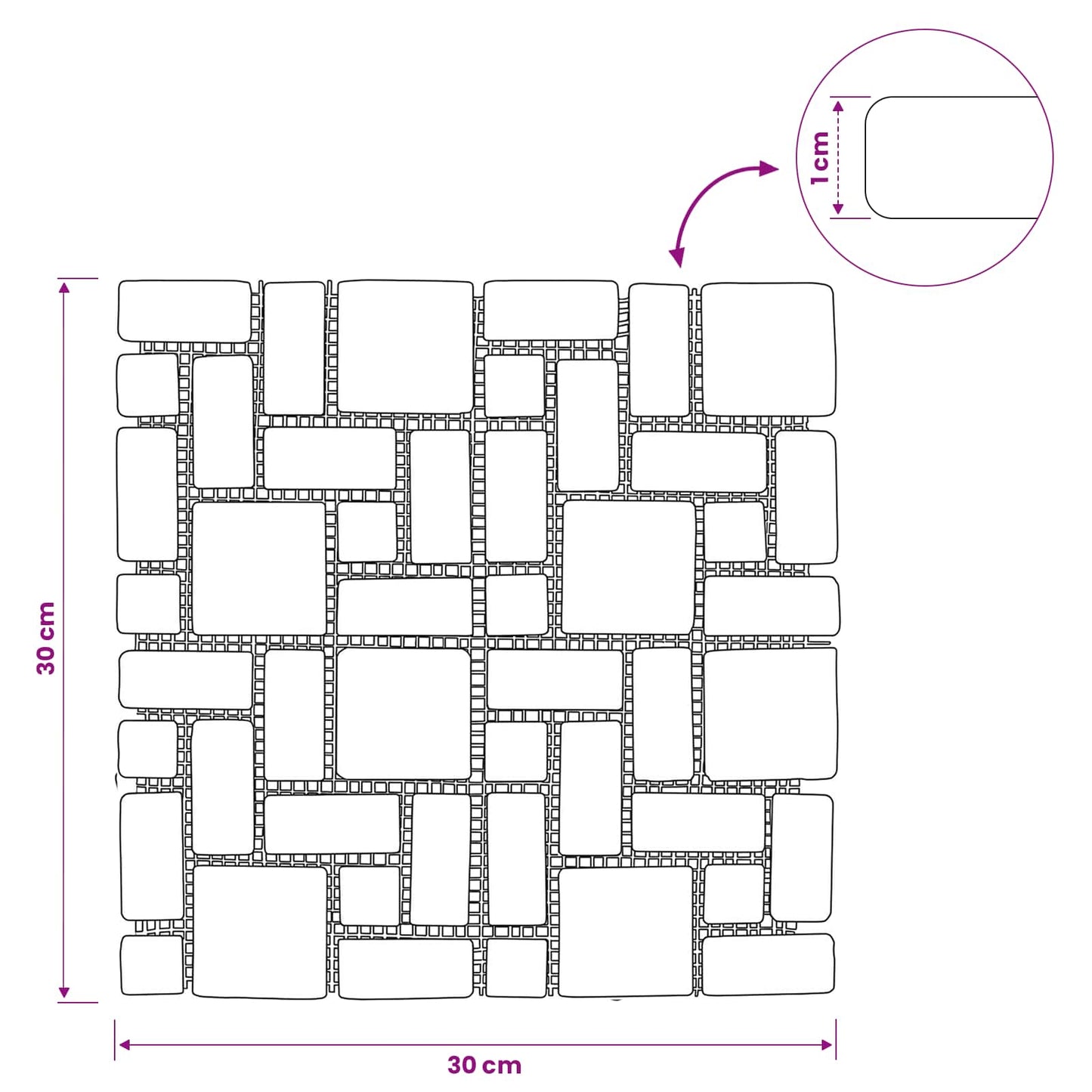 Mozaïek Tegels Crèmekleurig 30 x 30 cm Marmer