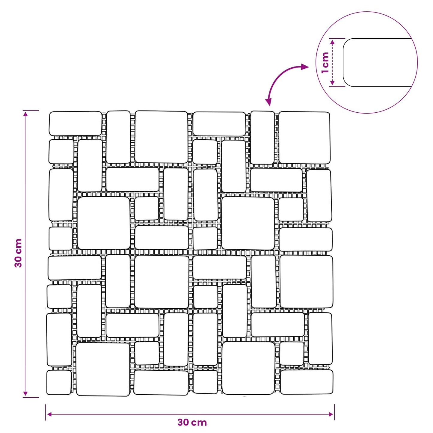 Mozaïek Tegels Grijs 30 x 30 cm Marmer