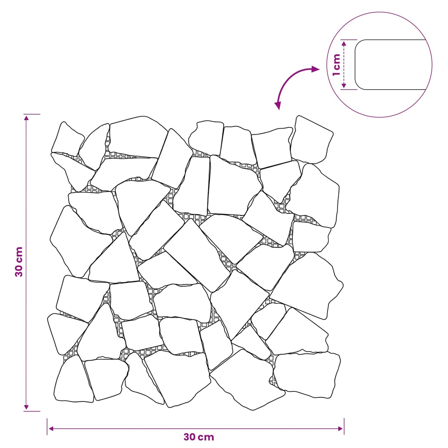 Mozaïek Tegels Crèmekleurig 30 x 30 cm Marmer