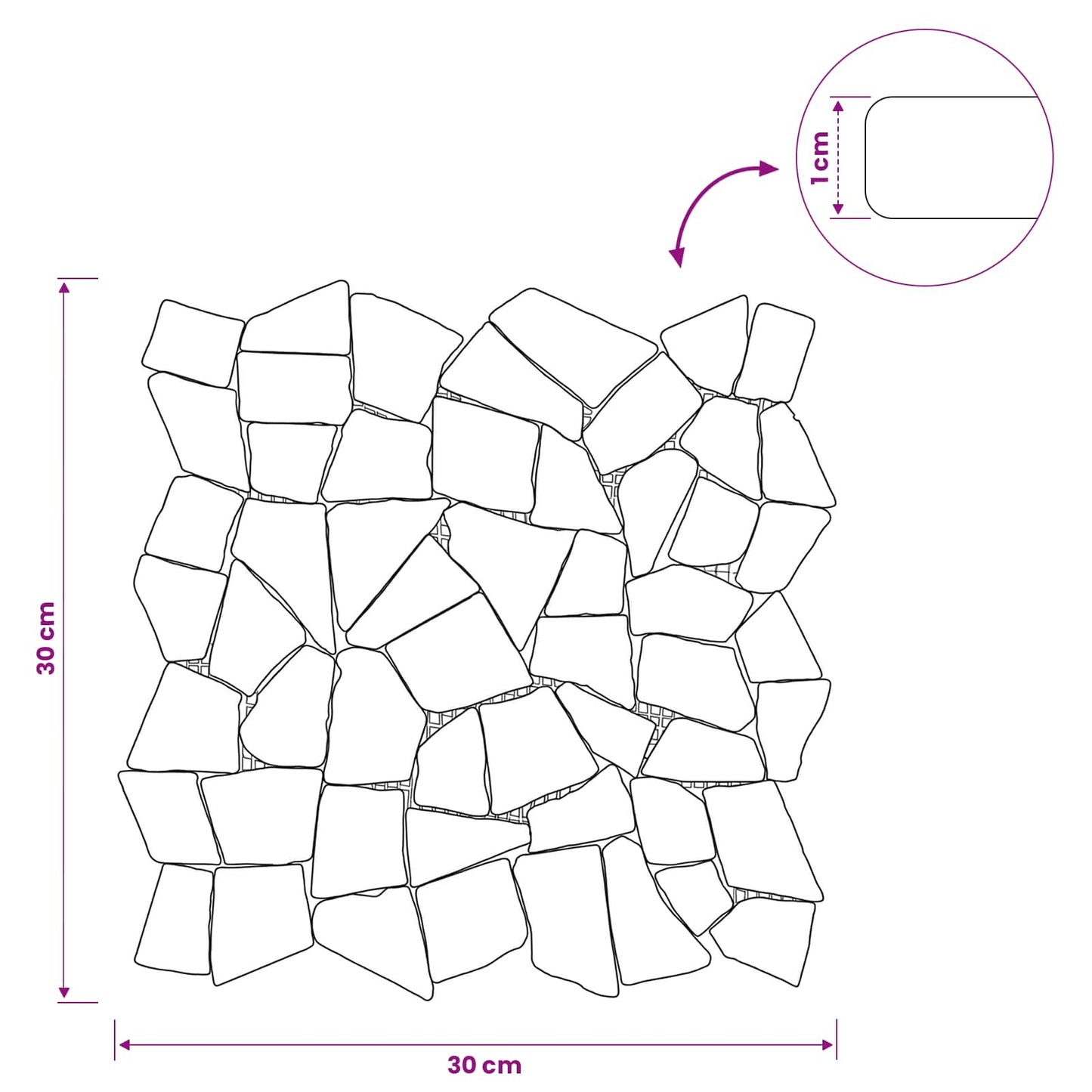 Mozaïek Tegels Donkergrijs 30 x 30 cm Marmer