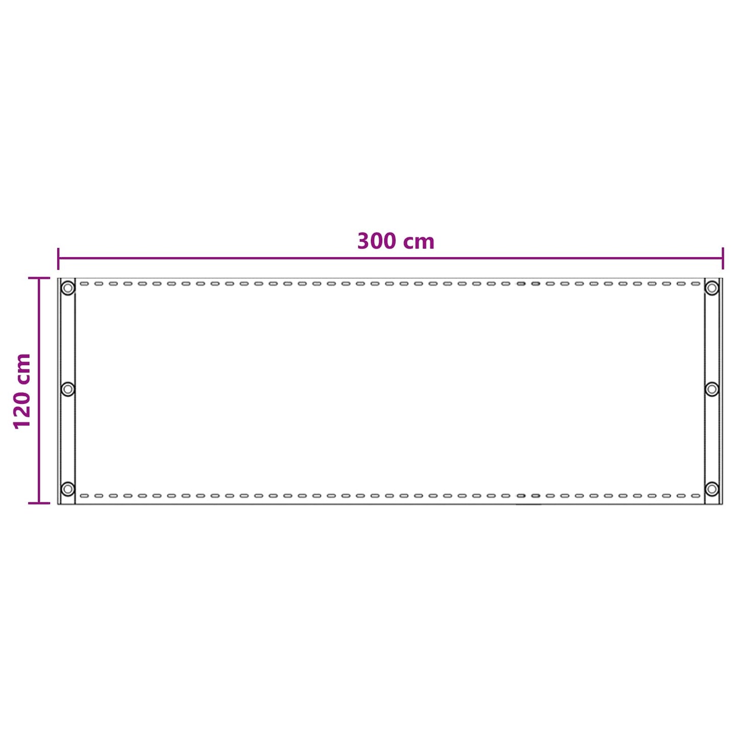 Balkon Scherm Zand 120 x 300 cm HDPE en Aluminium
