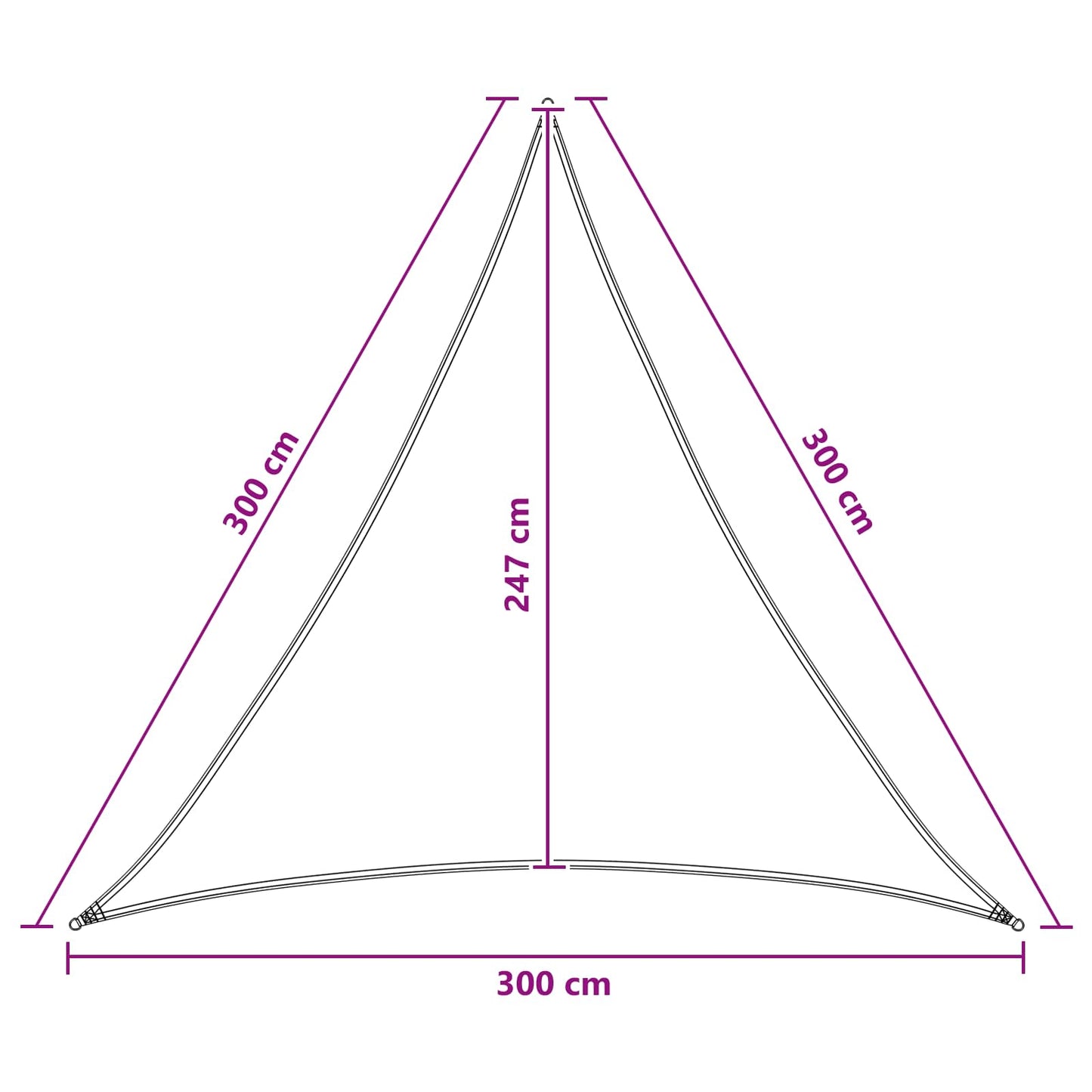 Zonneschaduwzeil 3 x 3 x 3 m HDPE