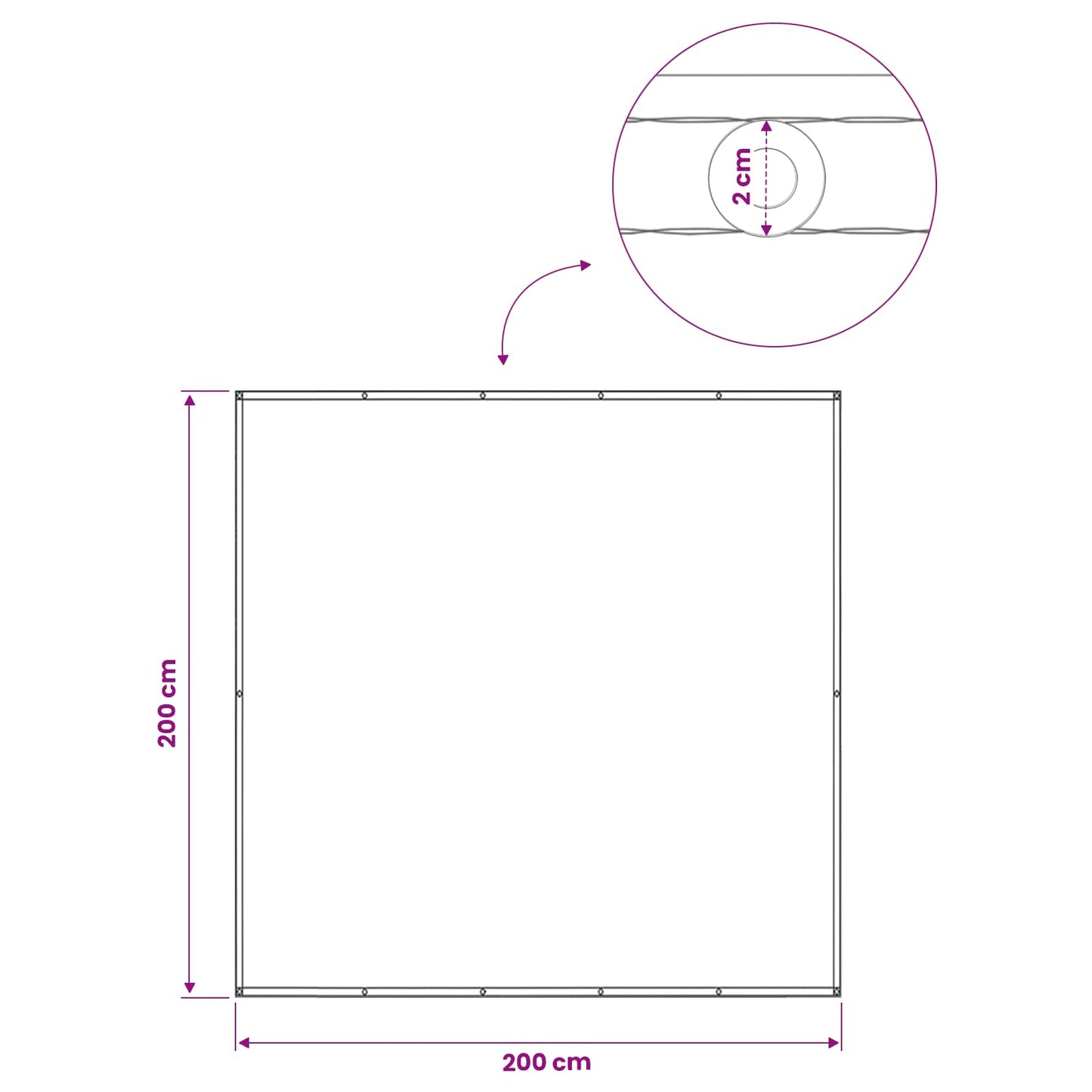Balkon Privacy Scherm 200 x 200 cm Stof met PU-coating Zand