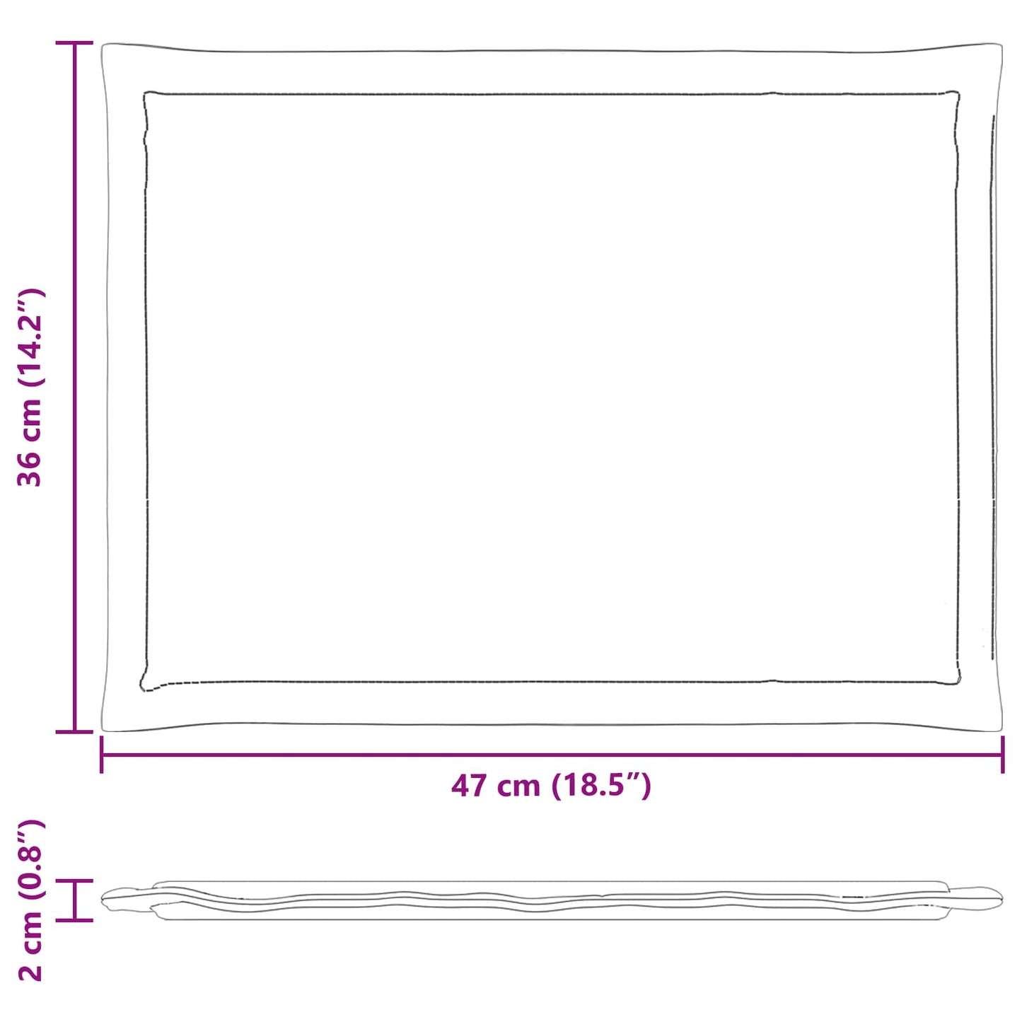 Zitkussens 2 pcs Lichtgrijs 47 x 36 x 2 cm Polyester