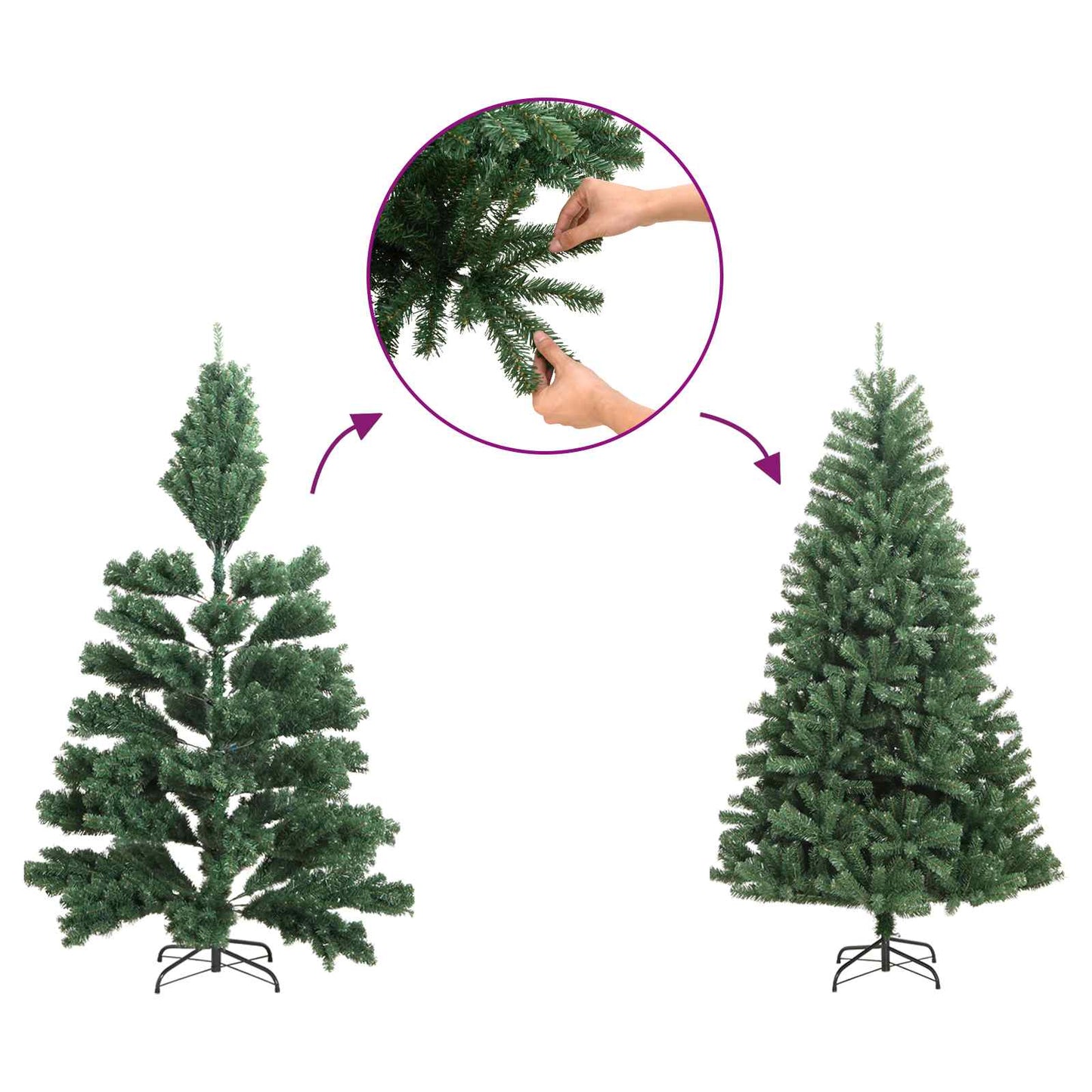 Kunstkerstboom met 150 LED Wit 120 cm PVC en Staal