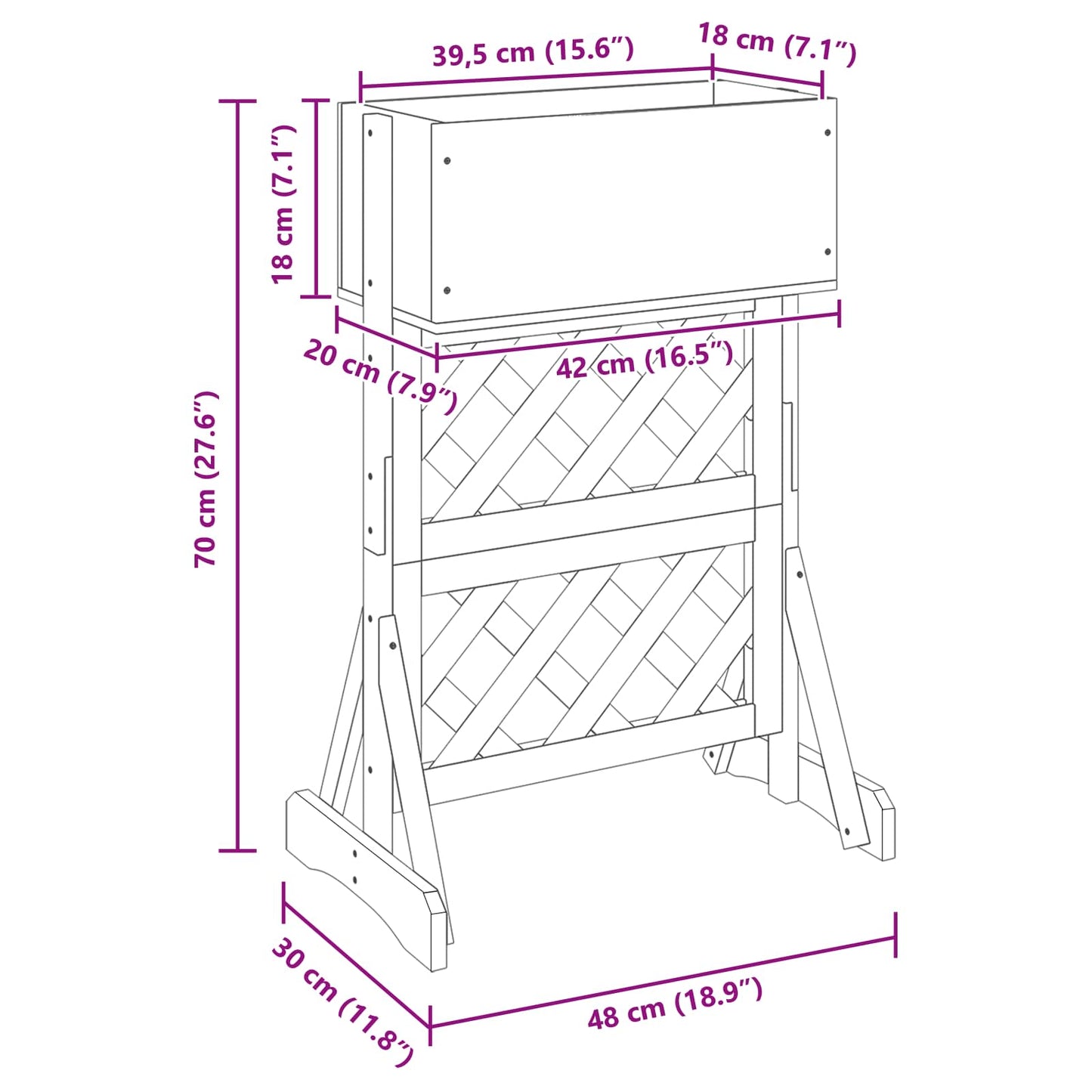 Verticale Tuin Trellis Oranje 48 x 30 x 70,5 cm