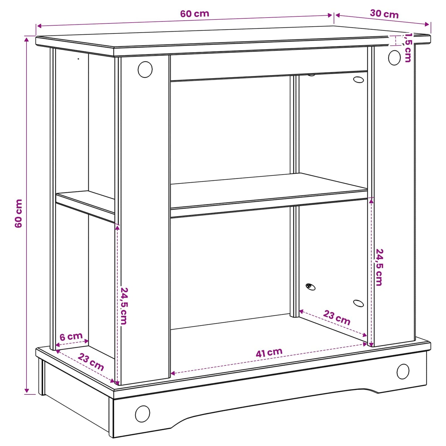 Aquarium Stand CORONA Bruin 60 x 30 x 60 cm 150 kg