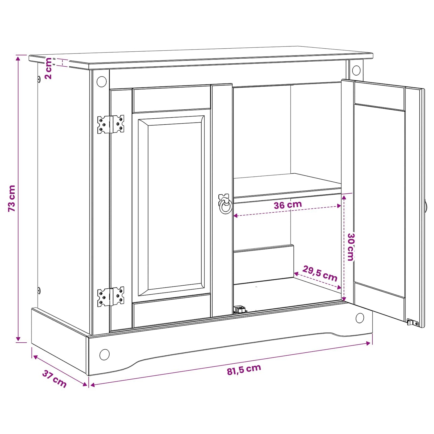 Aquarium Stand CORONA Bruin 81,5 x 37 x 73 cm 250 kg