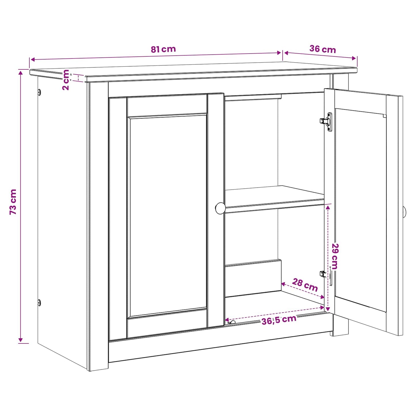 Aquarium Stand PANAMA Bruin 81 x 36 x 73 cm 250 kg