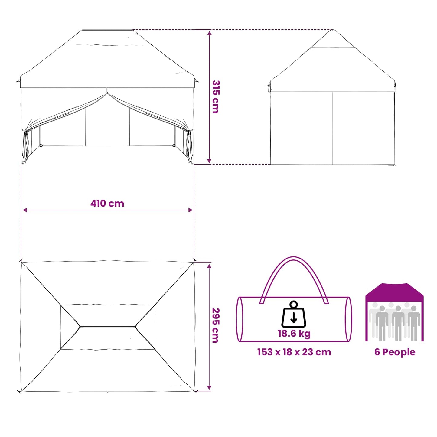 Pop-up Gazebo met 4 Zijwanden 2,95 x 4,1 m Blauw Camouflage