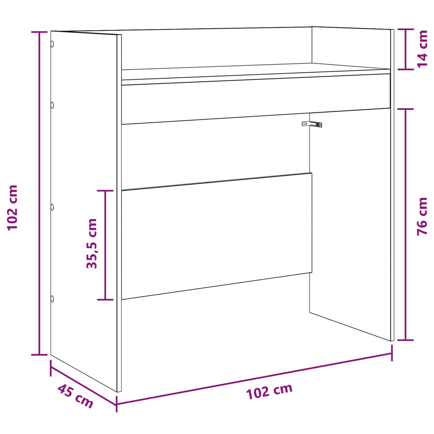 DJ Tafel Grijs Sonoma 102 x 45 x 102 cm Bewerkt hout