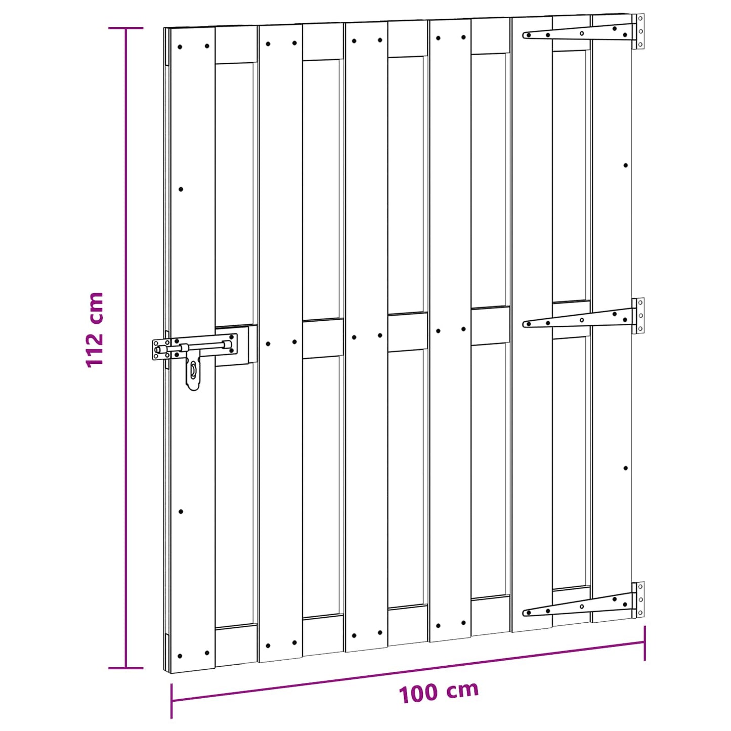 Tuinpoort 100 x 112 cm WPC en Aluminium Zwart