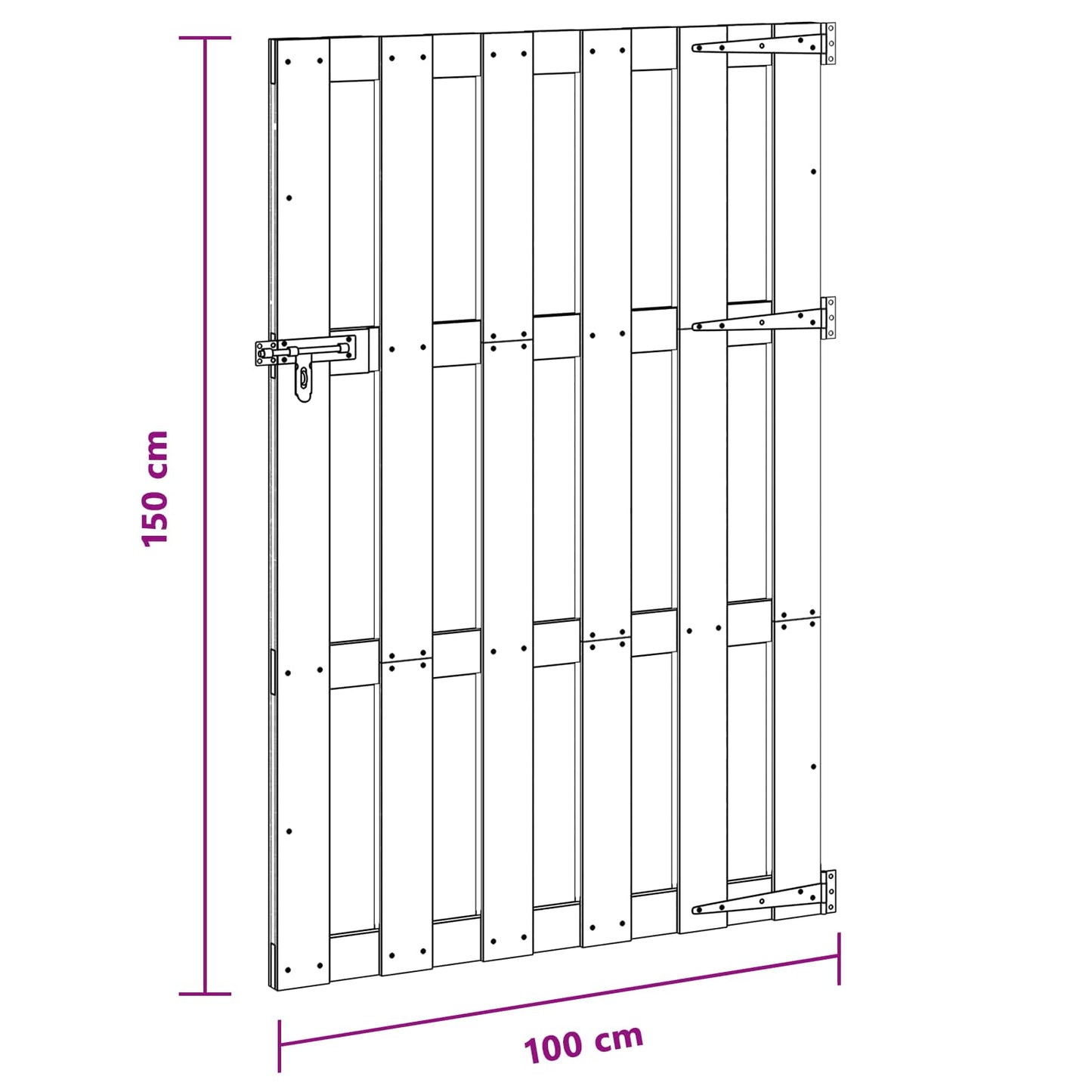 Tuinpoort 100 x 150 cm WPC en Aluminium Bruin