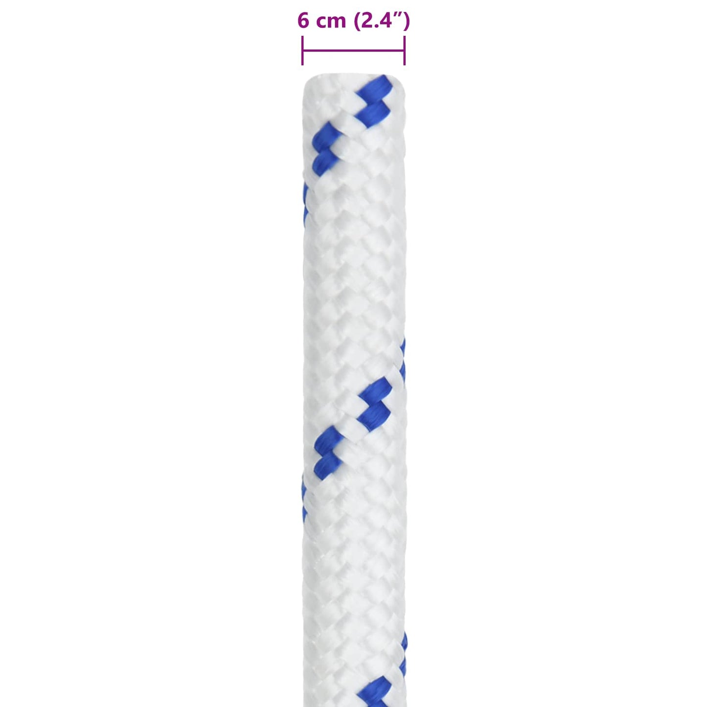 Boottouw 6 mm 5 m Wit en Blauw