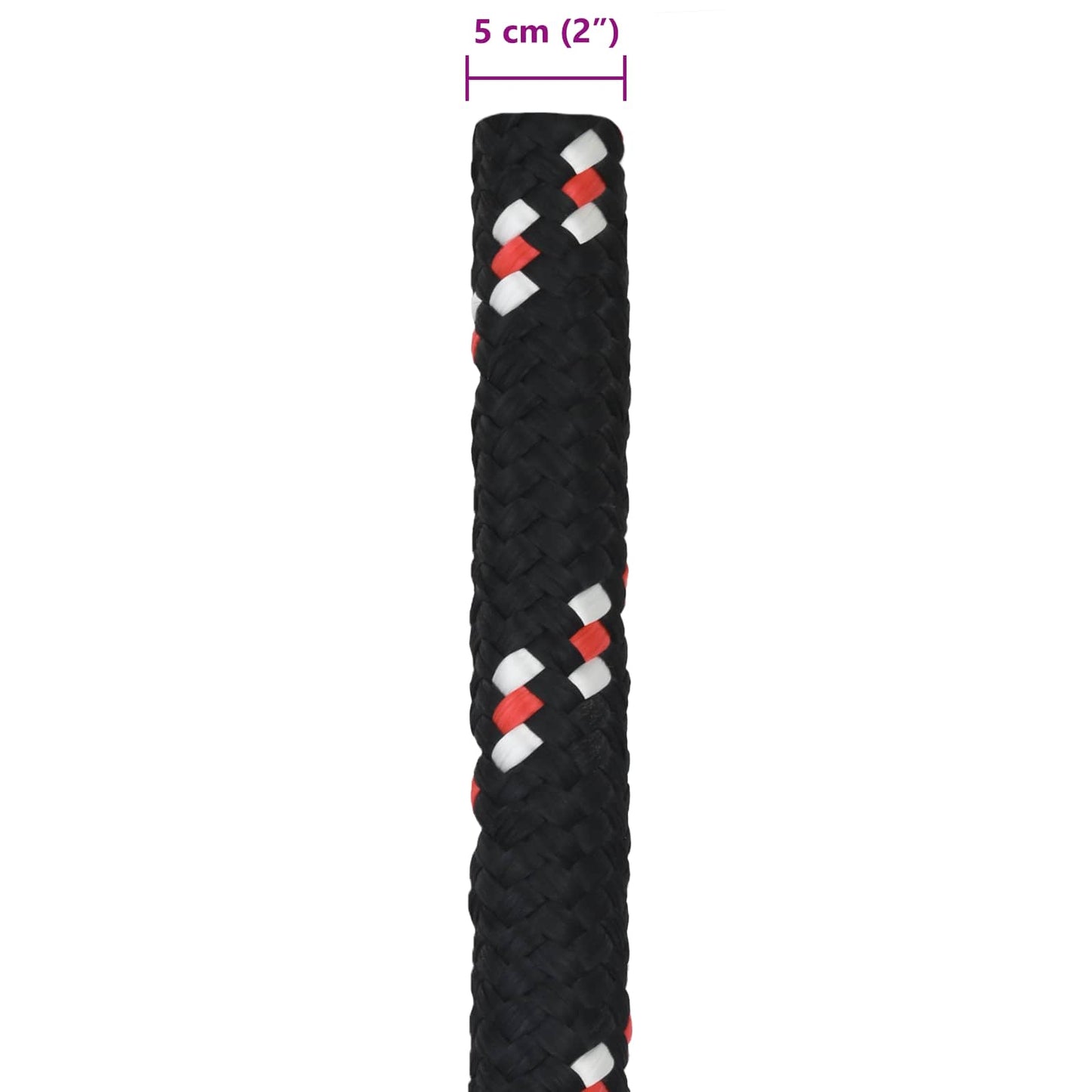 Boottouw 25 m 5 Zwart en Rood PP