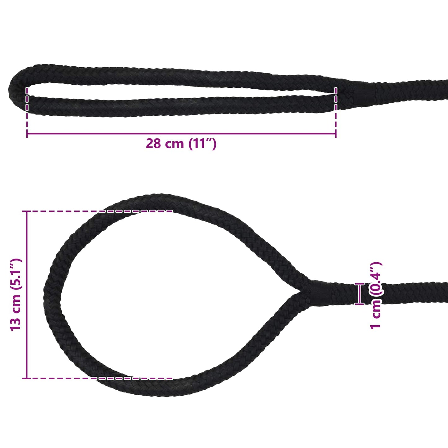 Boottouw 15 m 1 Zwart Polyester