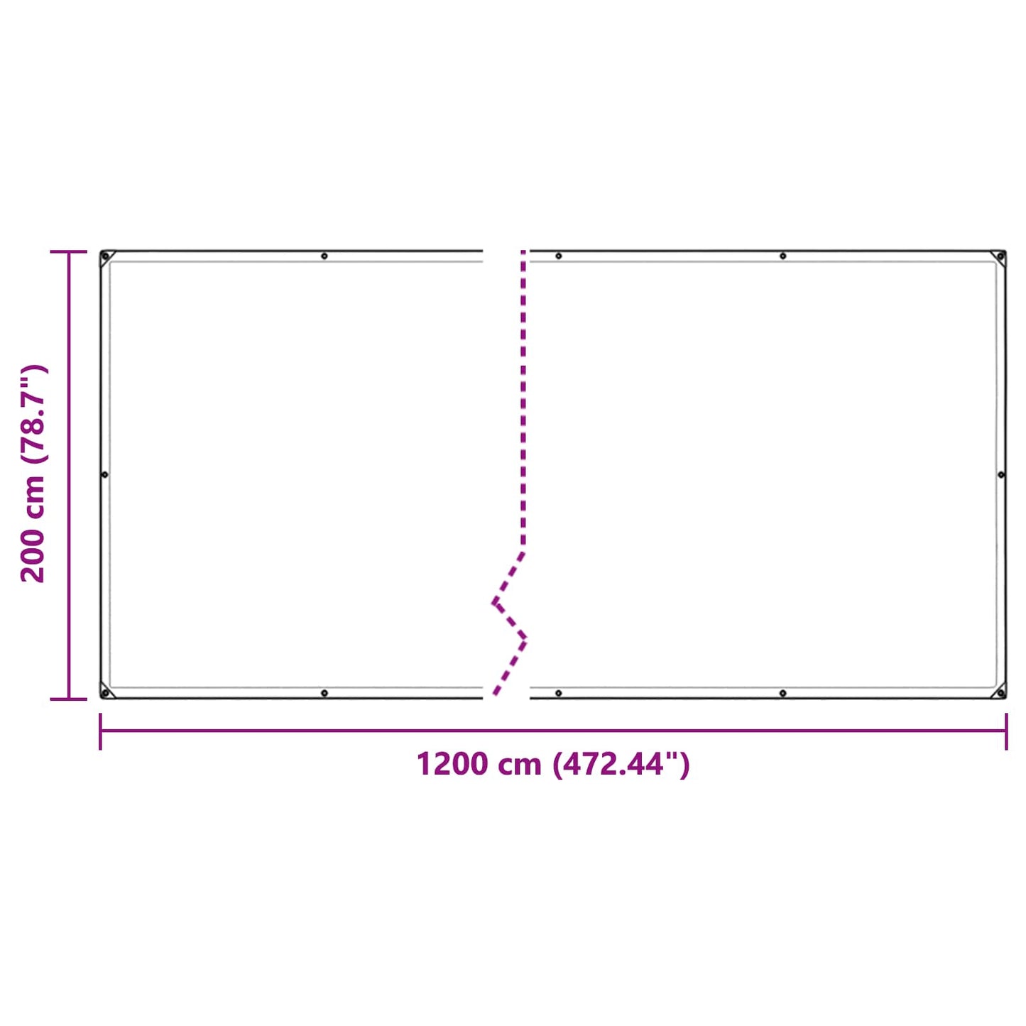 Zeil met Oogjes Doorzichtig 2 x 12 m Polyetheen