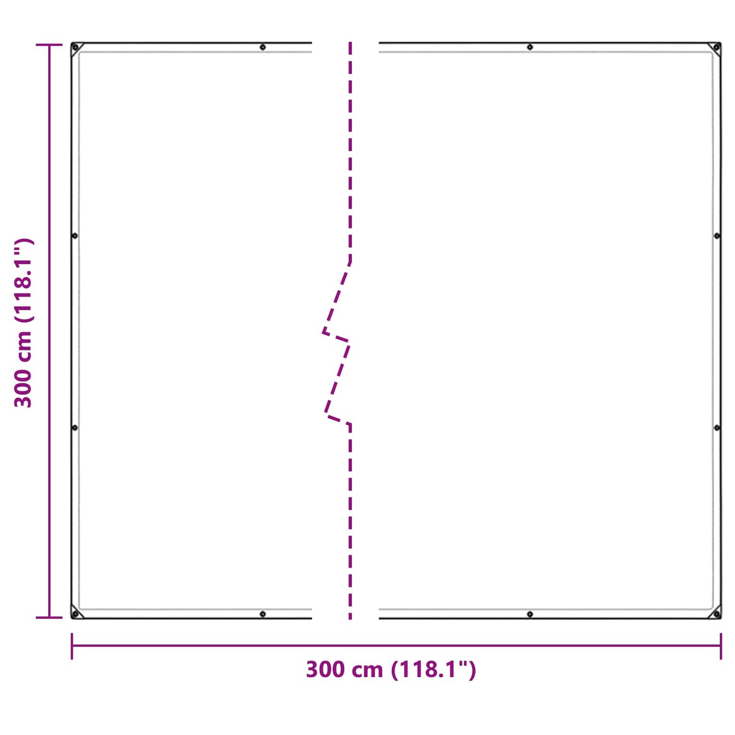 Zeil met Oogjes Doorzichtig 3 x 3 m Polyetheen