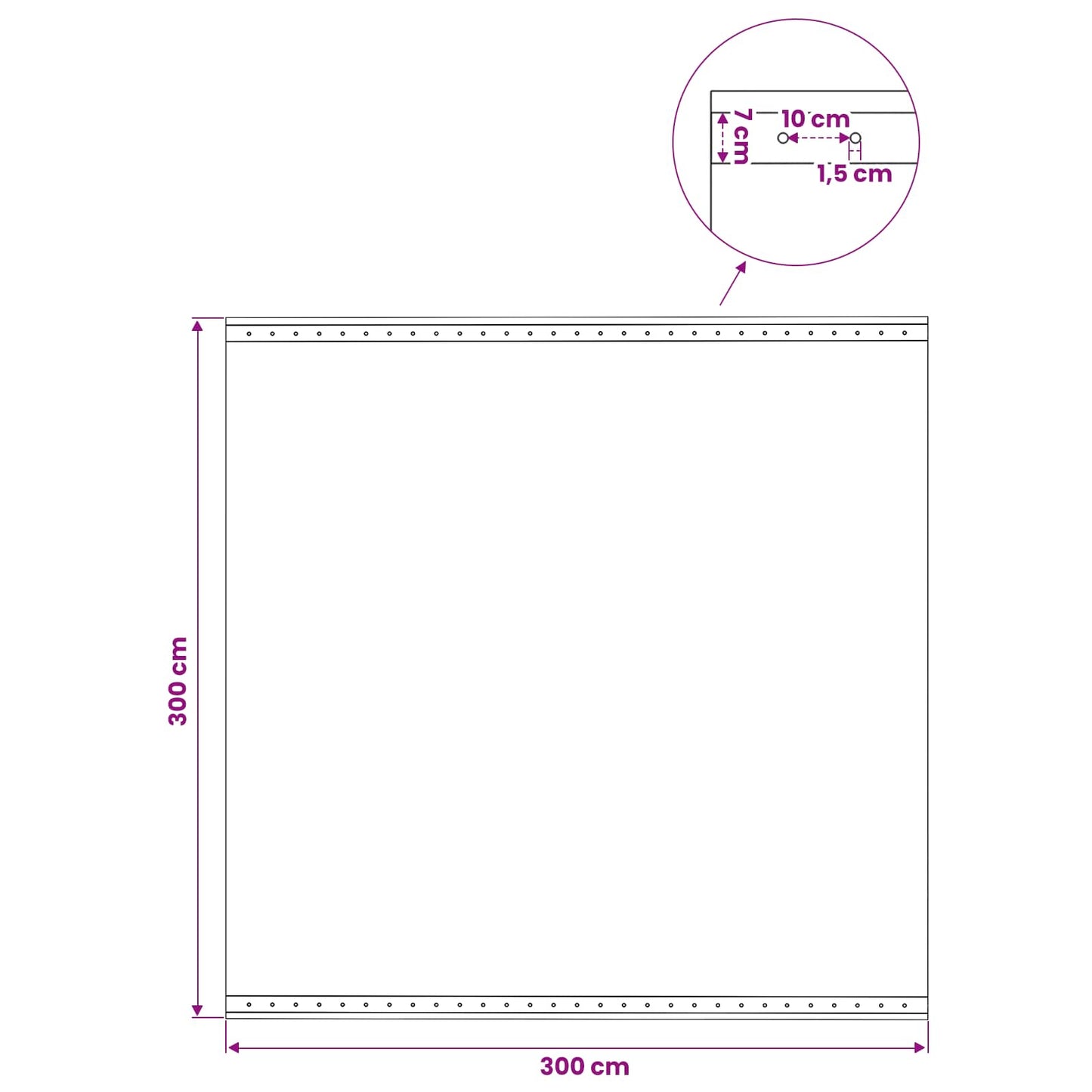 Zeil met Oogjes 2 st Groen 3 x 3 m 260 gsm PE