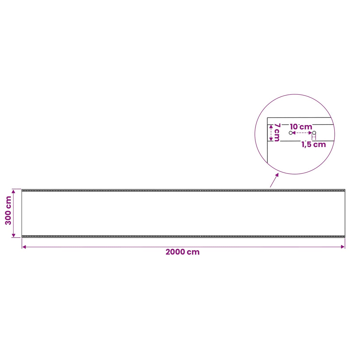 Zeil met Oogjes 2 st Groen 3 x 20 m 260 gsm PE