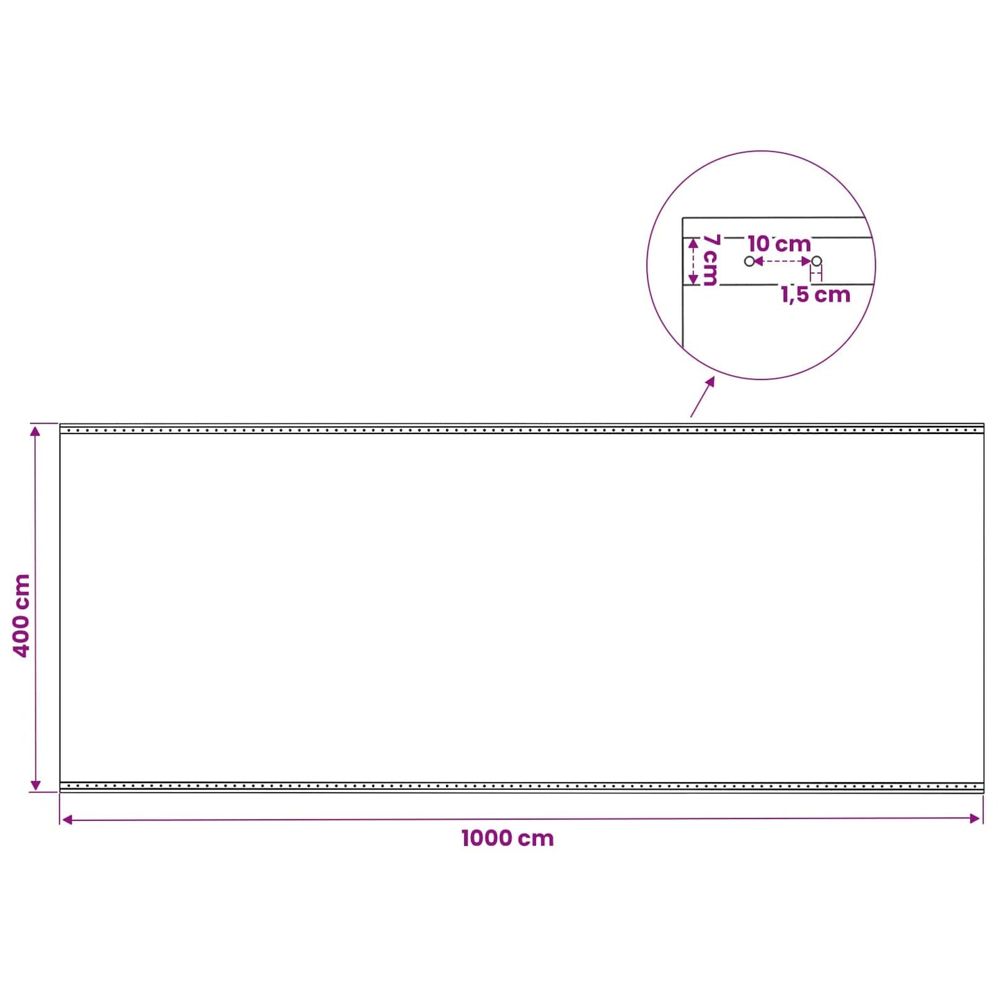 Zeil met Oogjes 2 st Groen 4 x 10 m 260 gsm PE