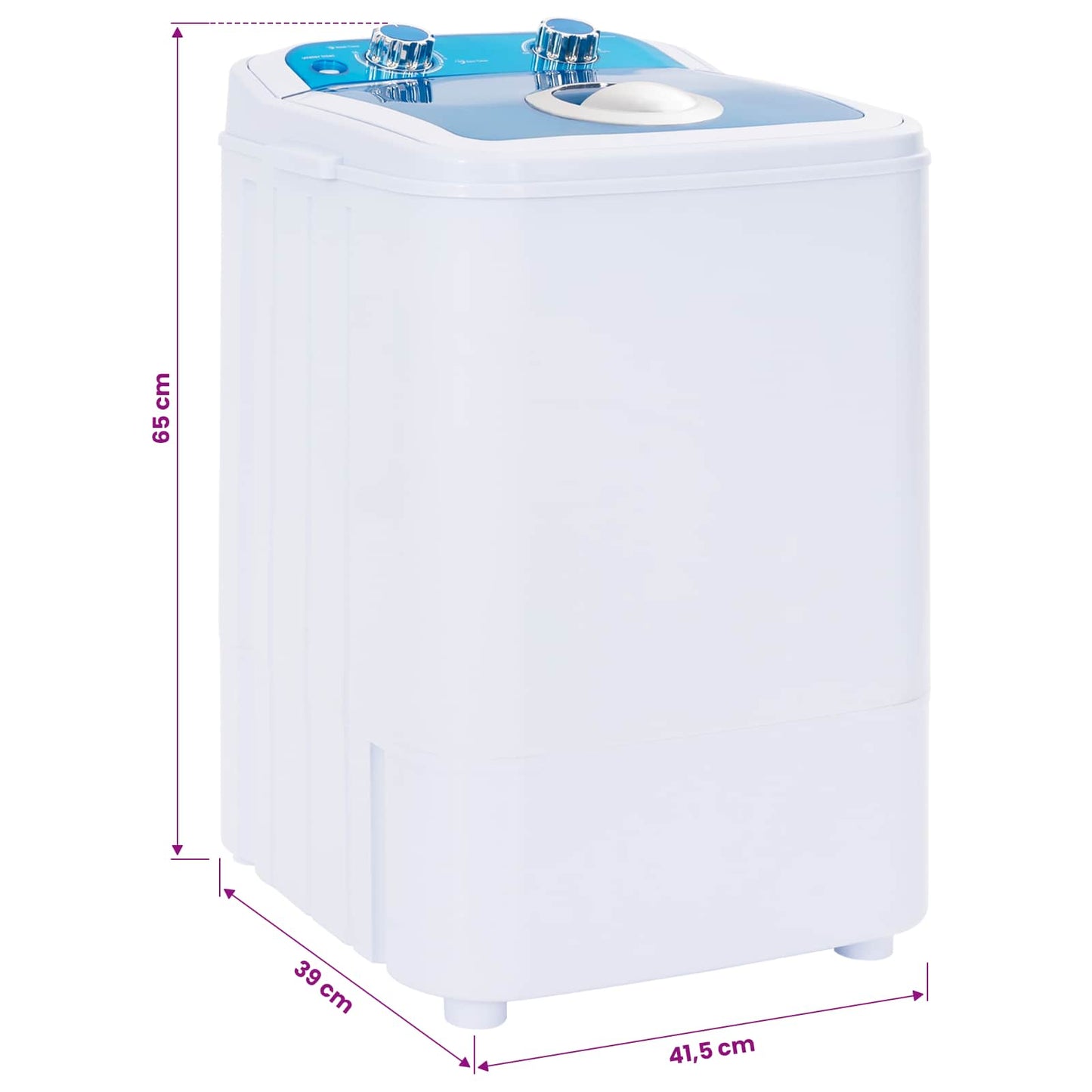 Mini Wasmachine met Enkele Wasbak 4,6 kg Blauw en Wit