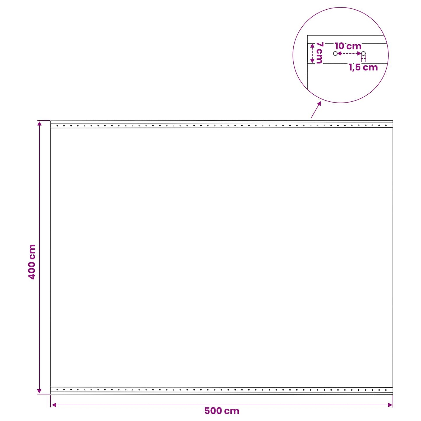 Zeil met Oogjes Groen 4 x 5 m 260 gsm PE