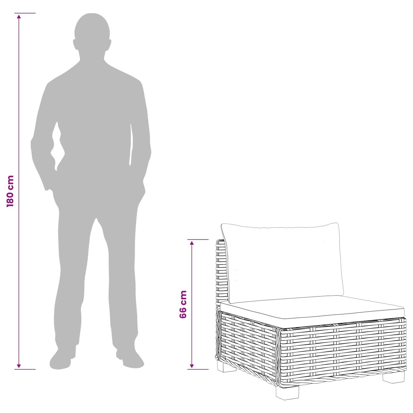 5 st Rieten Loungeset met Kussens GENDT Natuurlijk rattan