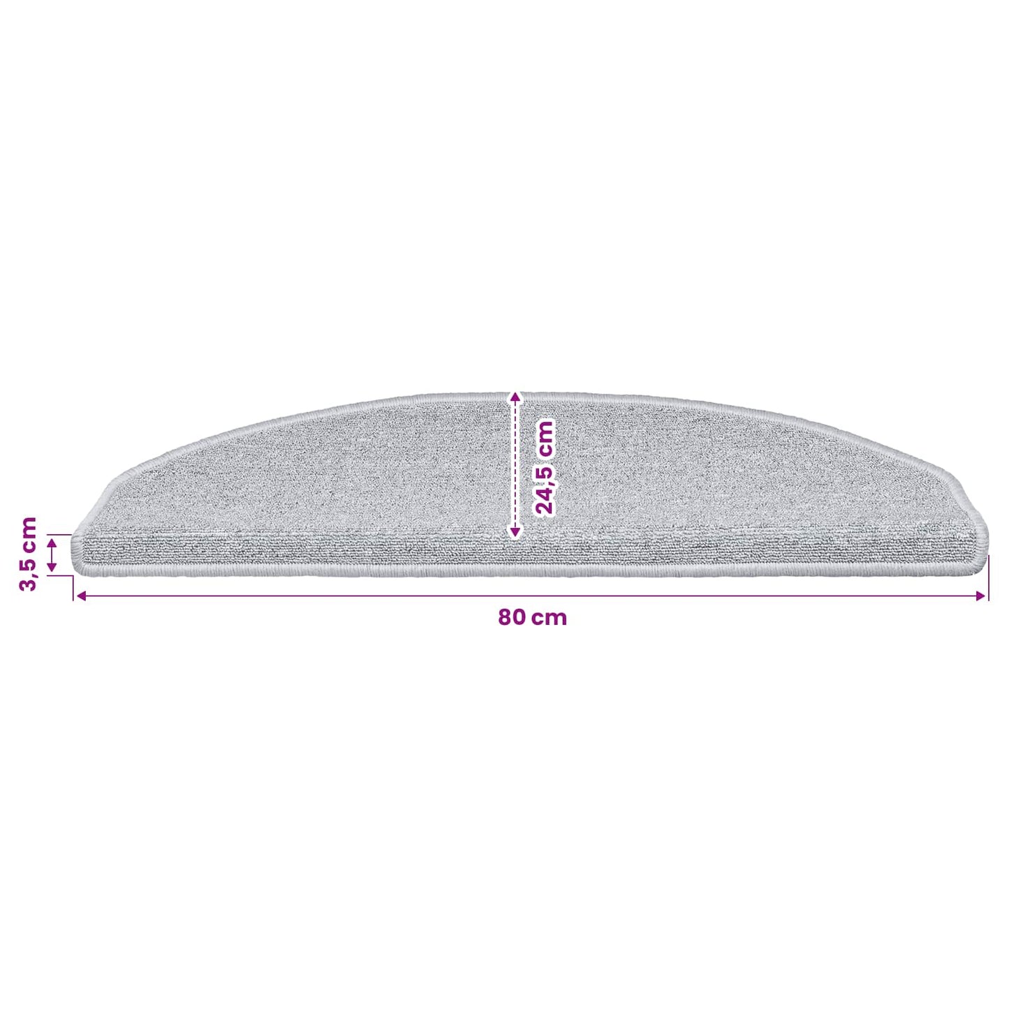 Zelfklevende Trapmatten 15 pcs Lichtgrijs 80 x 24,5 x 3,5 cm