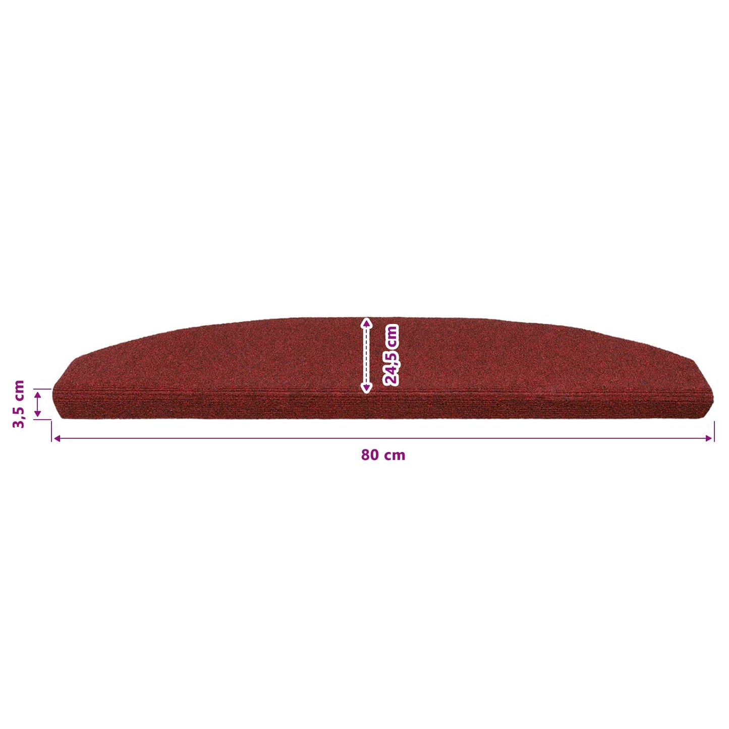 Zelfklevende Trapmatten 15 pcs Bordeaux Rood 80 x 24,5 x 3,5 cm