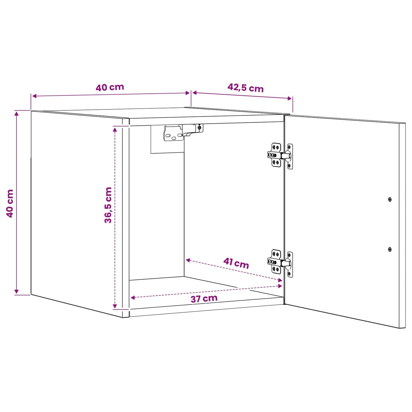 Wandkast Oud hout 40 x 42,5 x 40 cm PB