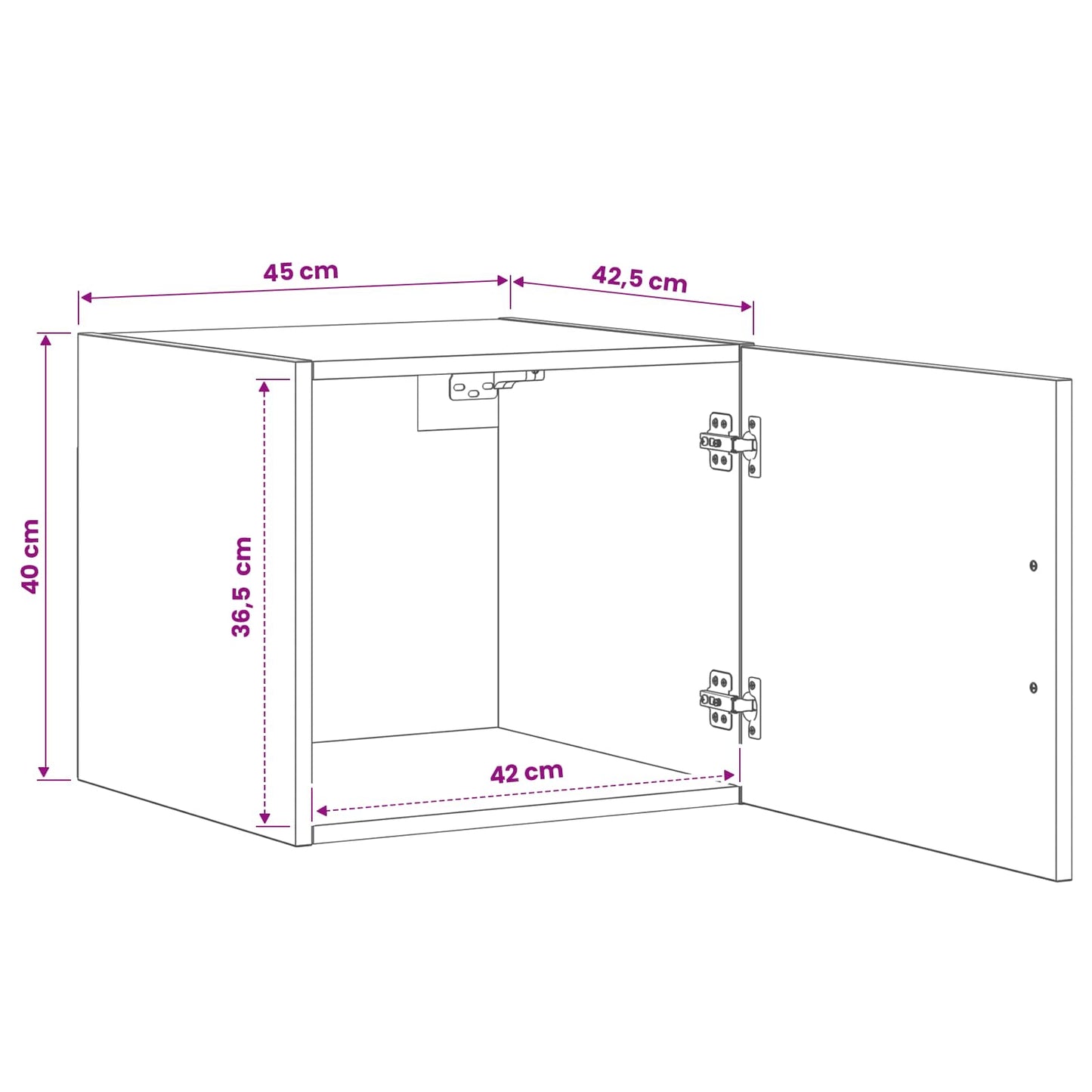 Wandkast Oud hout 45 x 42,5 x 40 cm Bewerkt hout