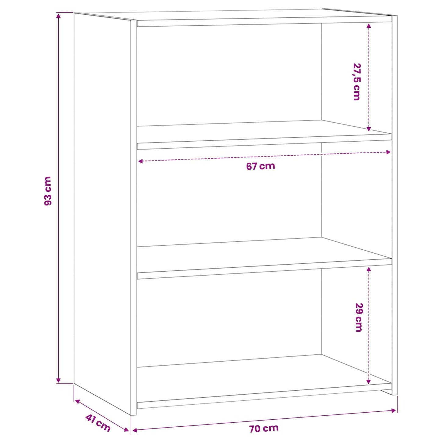 Dressoir Oud hout 70 x 41 x 93 cm Bewerkt hout
