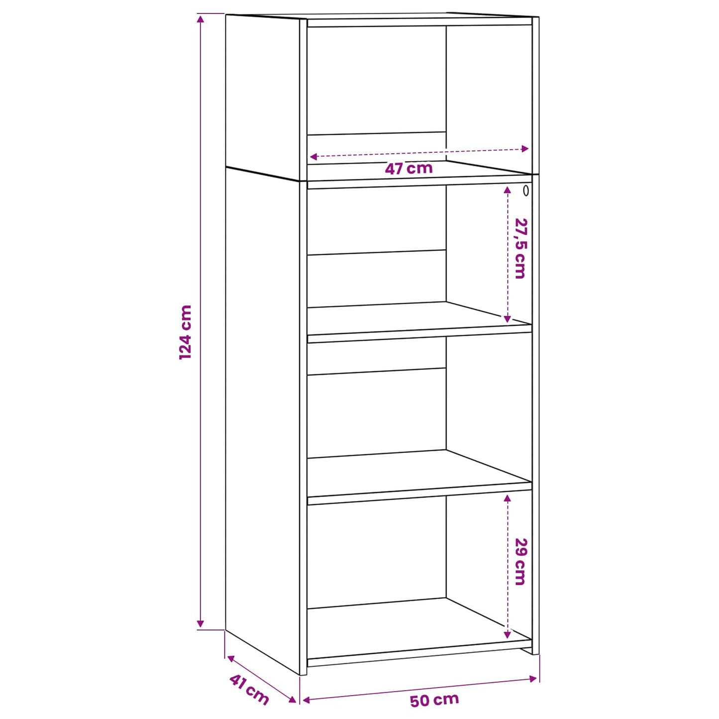 Hoge kast Oud hout 50 x 41 x 124 cm Bewerkt hout