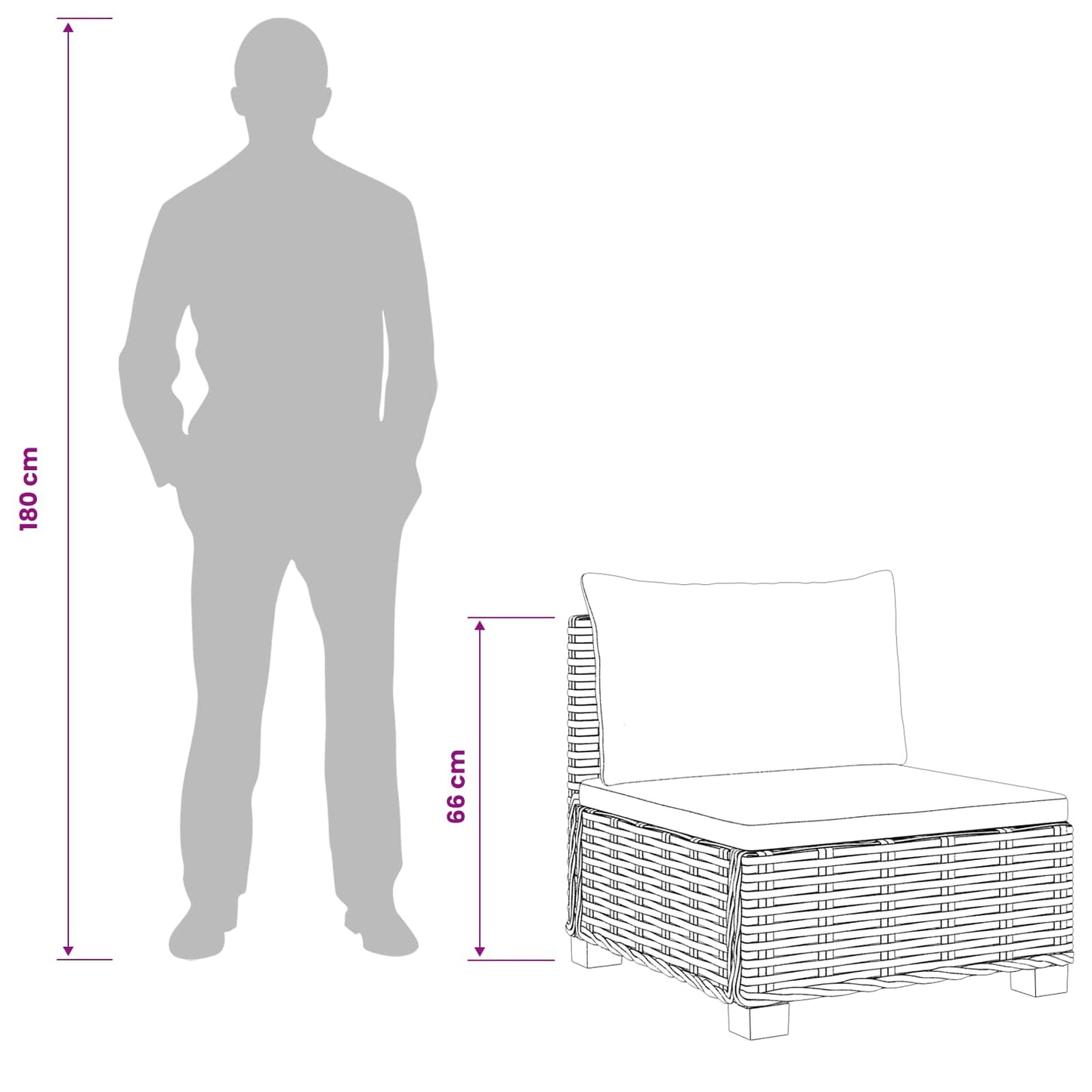 2 st Rieten Loungeset met Kussens GENDT Natuurlijk rattan