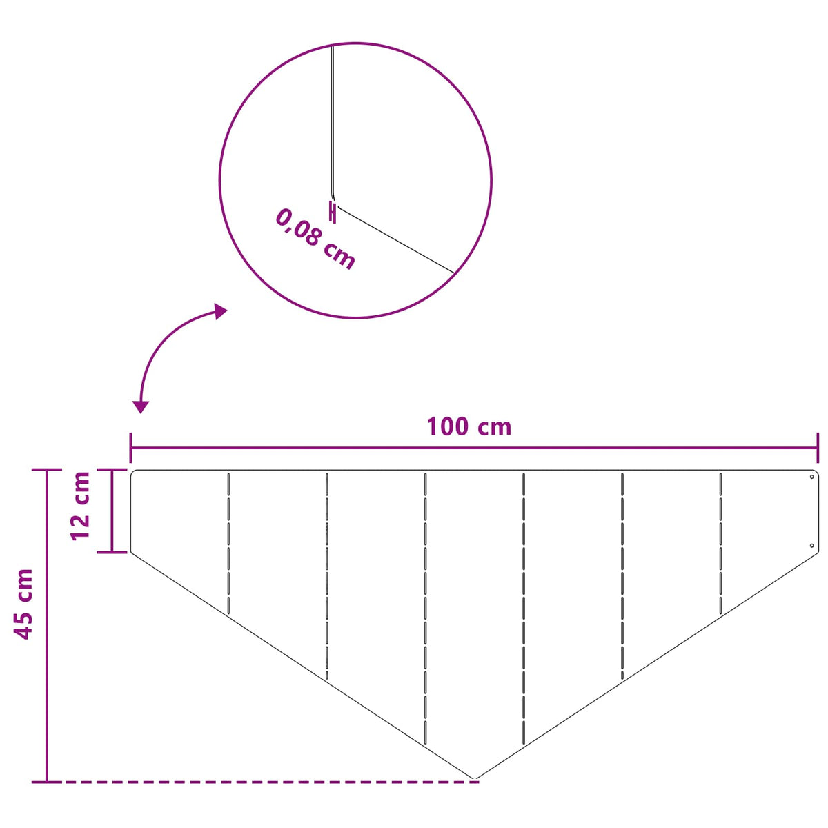 Gazonrand 100 x 45 cm Staal Zilverkleurig