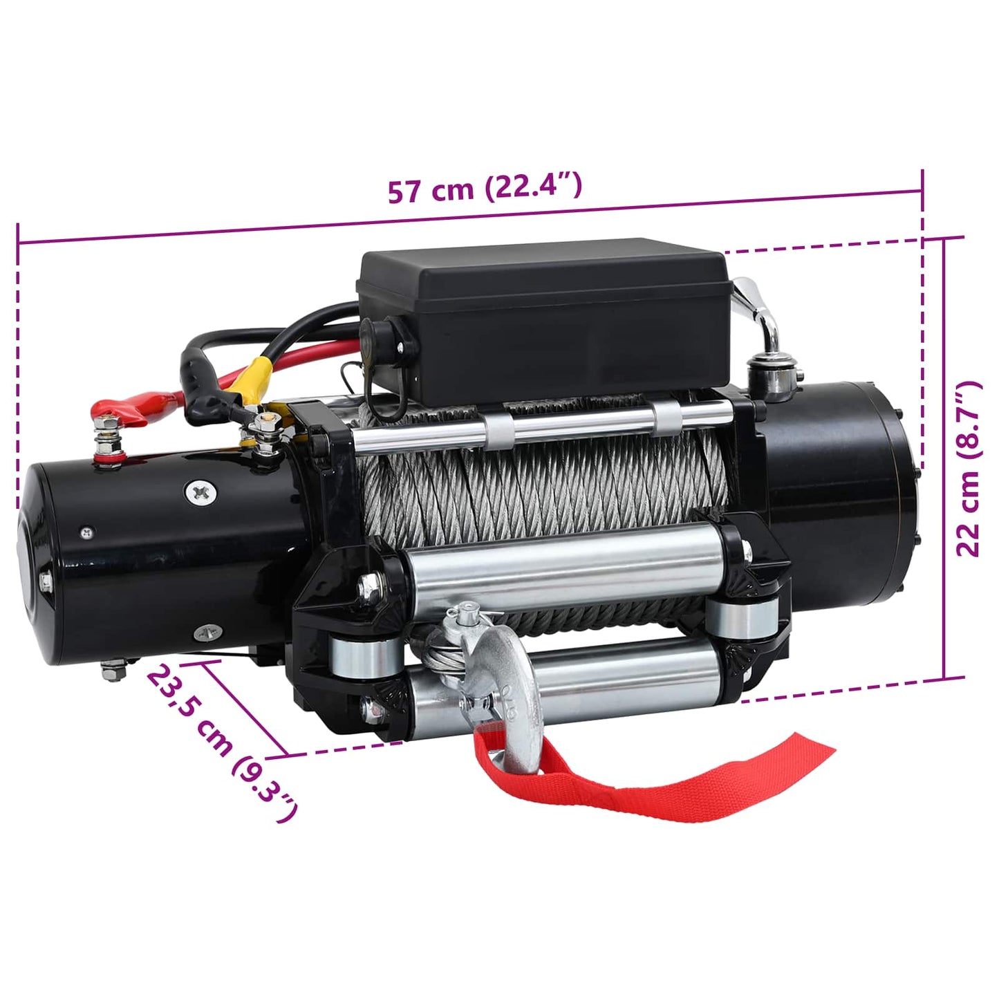 Elektrische lier PVC Zwart