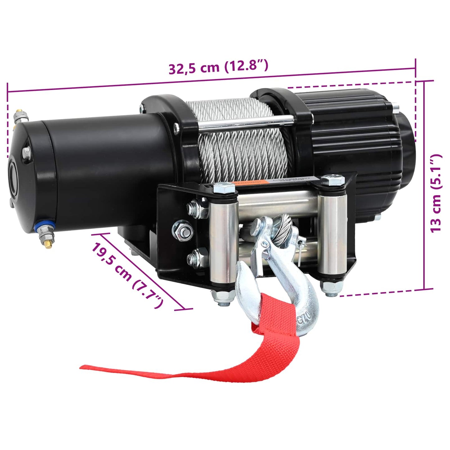 Elektrische lier PVC Zwart