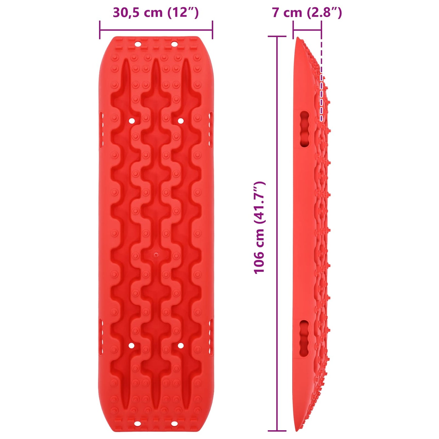 Gripplaat 2 pcs Rood 106 x 30,5 x 7 cm Versterkt nylon