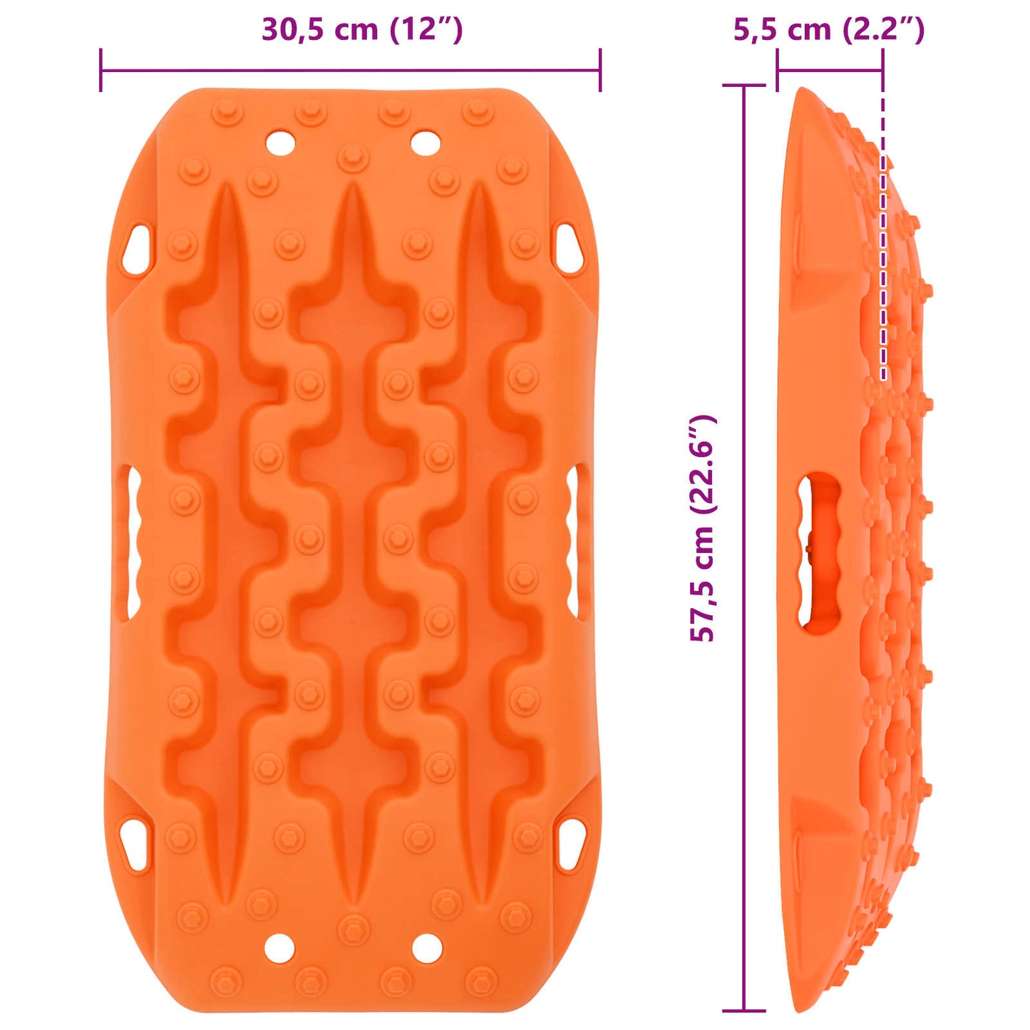 Gripplaat 2 pcs Oranje 57,5x30,5x5,5 cm Versterkt nylon