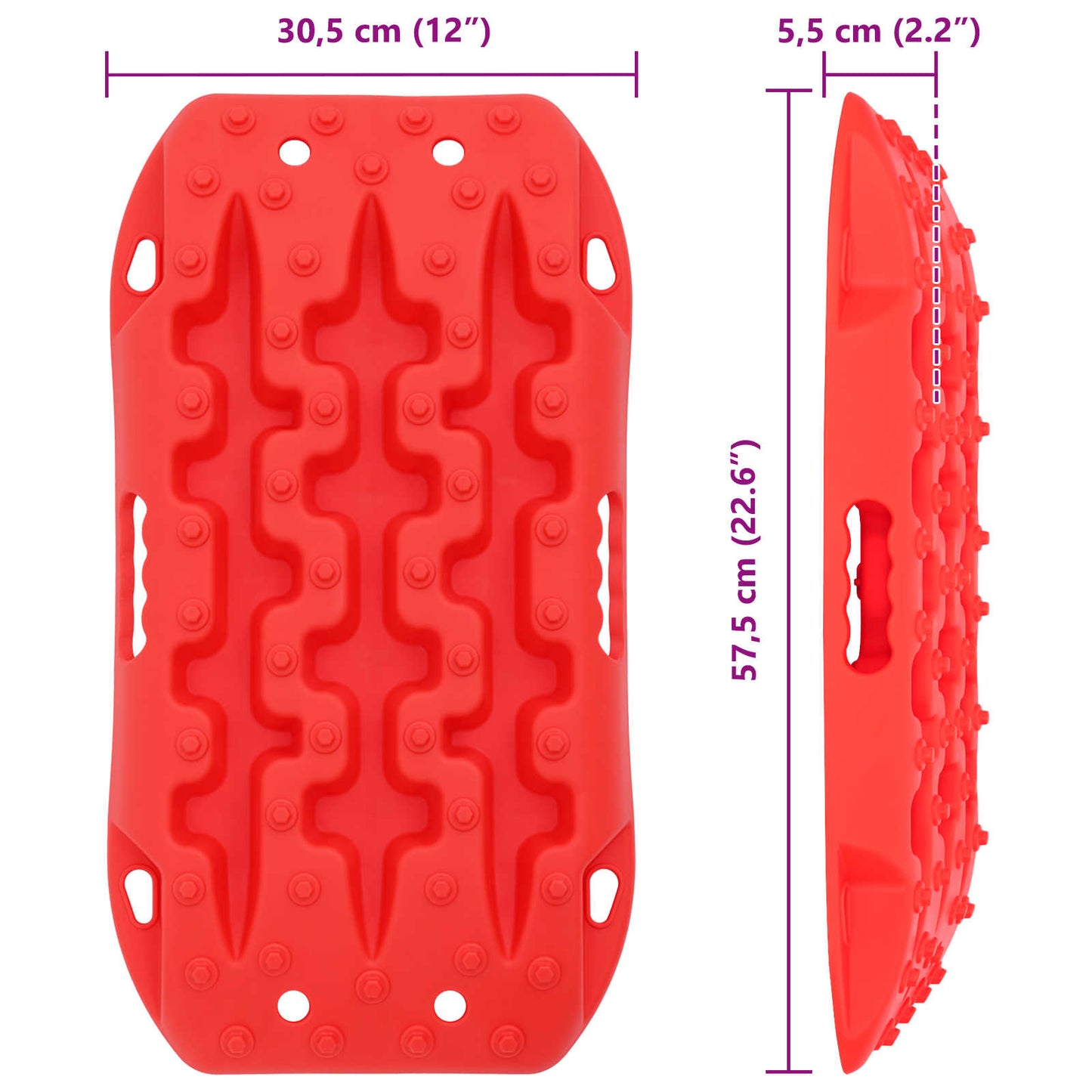 Gripplaat 2 pcs Rood 57,5 x 30,5 x 5,5 cm Versterkt nylon